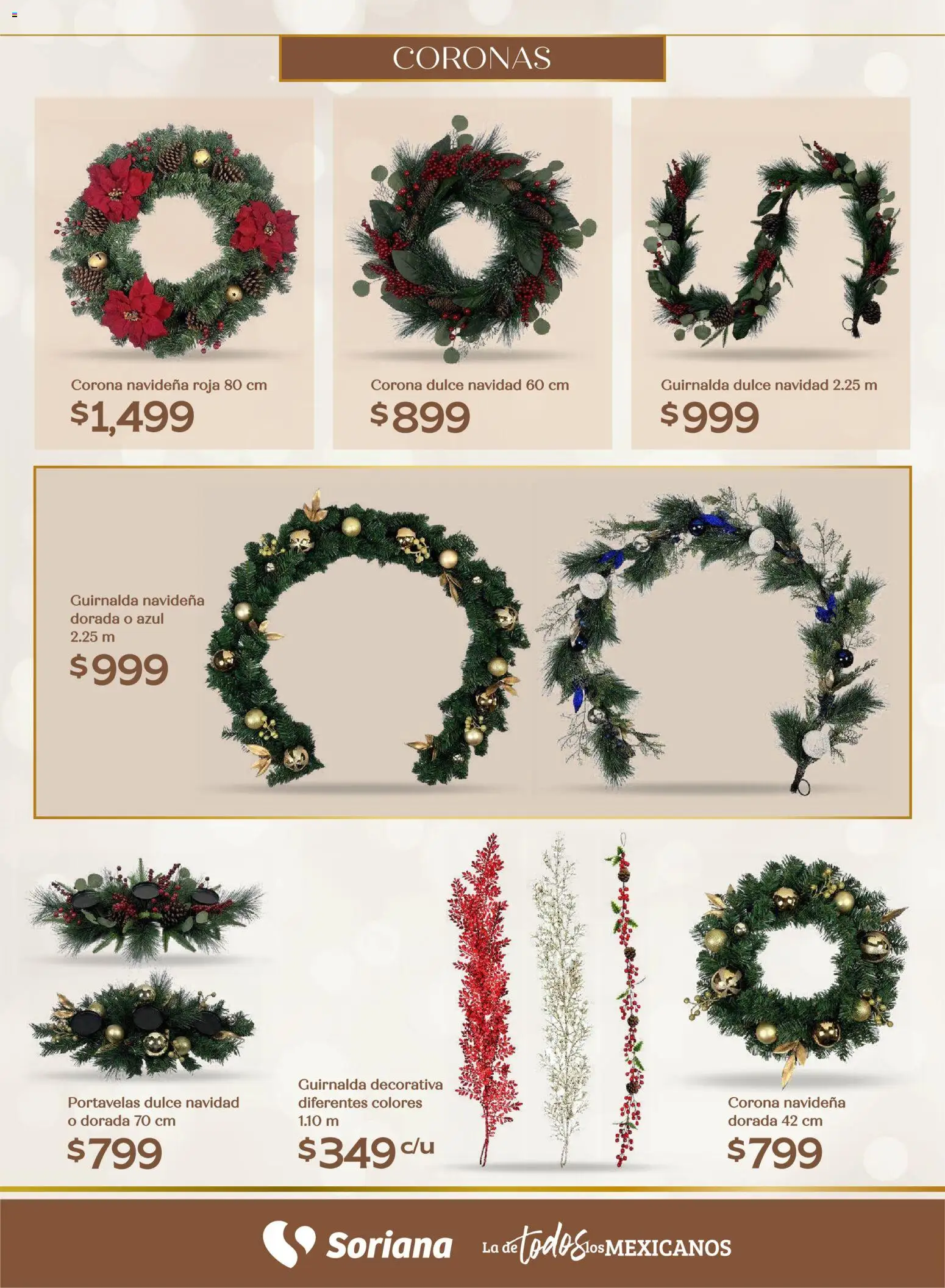 Nuevas ofertas de Soriana válidas en toda la República Mexicana desde el 25.09.2025. ¡Encuentra las mejores ofertas en Soriana - Decoración Navideña Híper Nacional! | Página: 49