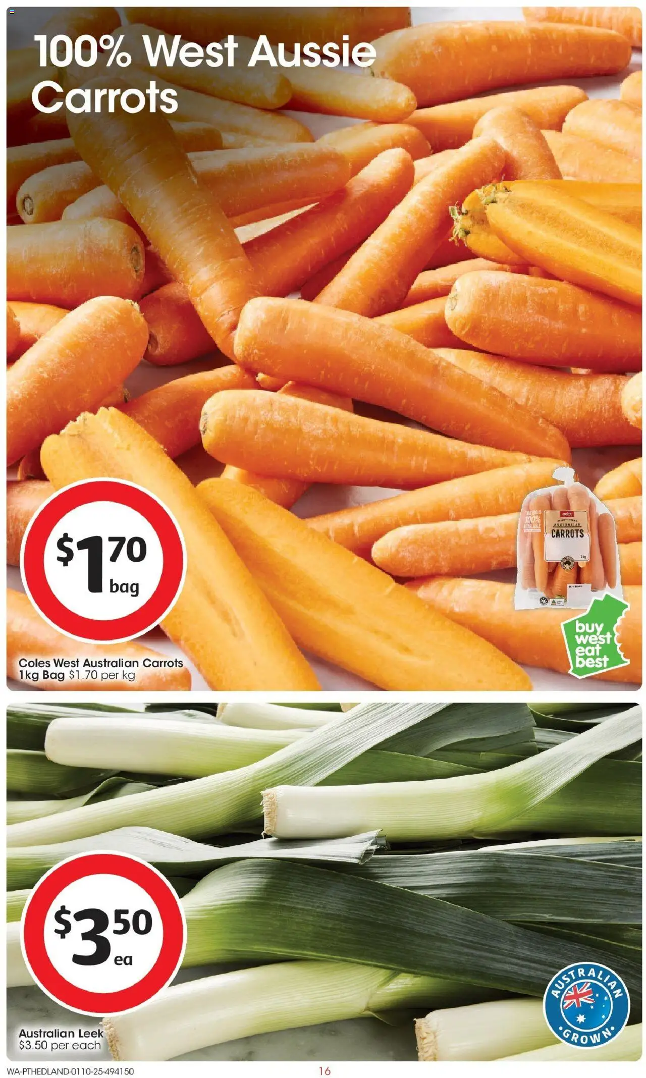 Coles catalogue - valid from 01.10.2025 | Page: 16 | Products: Carrots, Bag