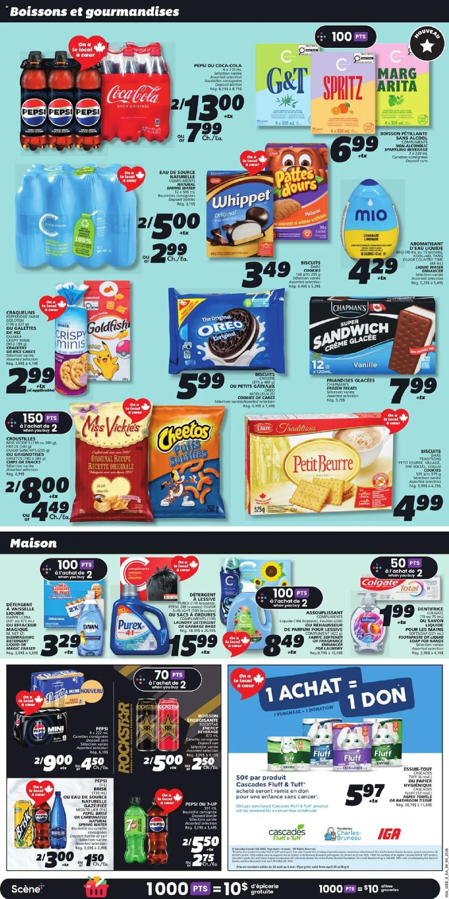IGA flyer valid from 30.04.2026 | Page: 11 | Products: Rice, Chips, Fabric softener, Detergent