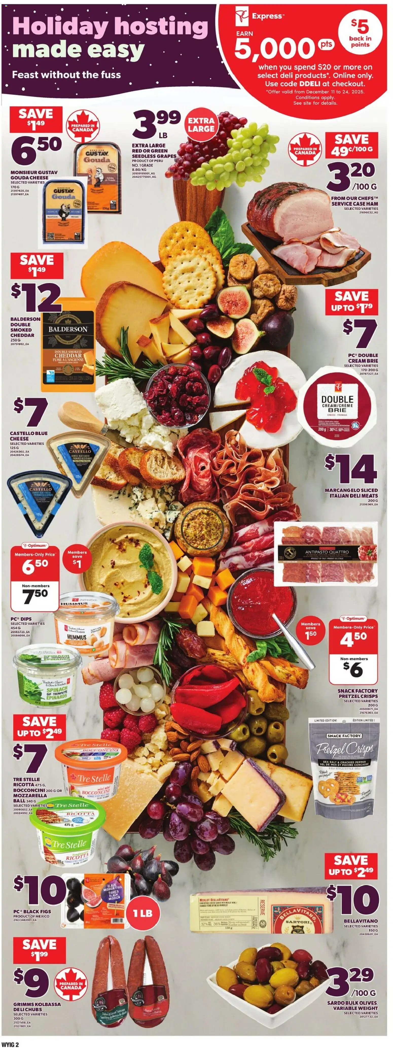 Loblaws flyer valid from 18.12.2025 | Page: 5 | Products: Cream, Case, Cheese, Ham