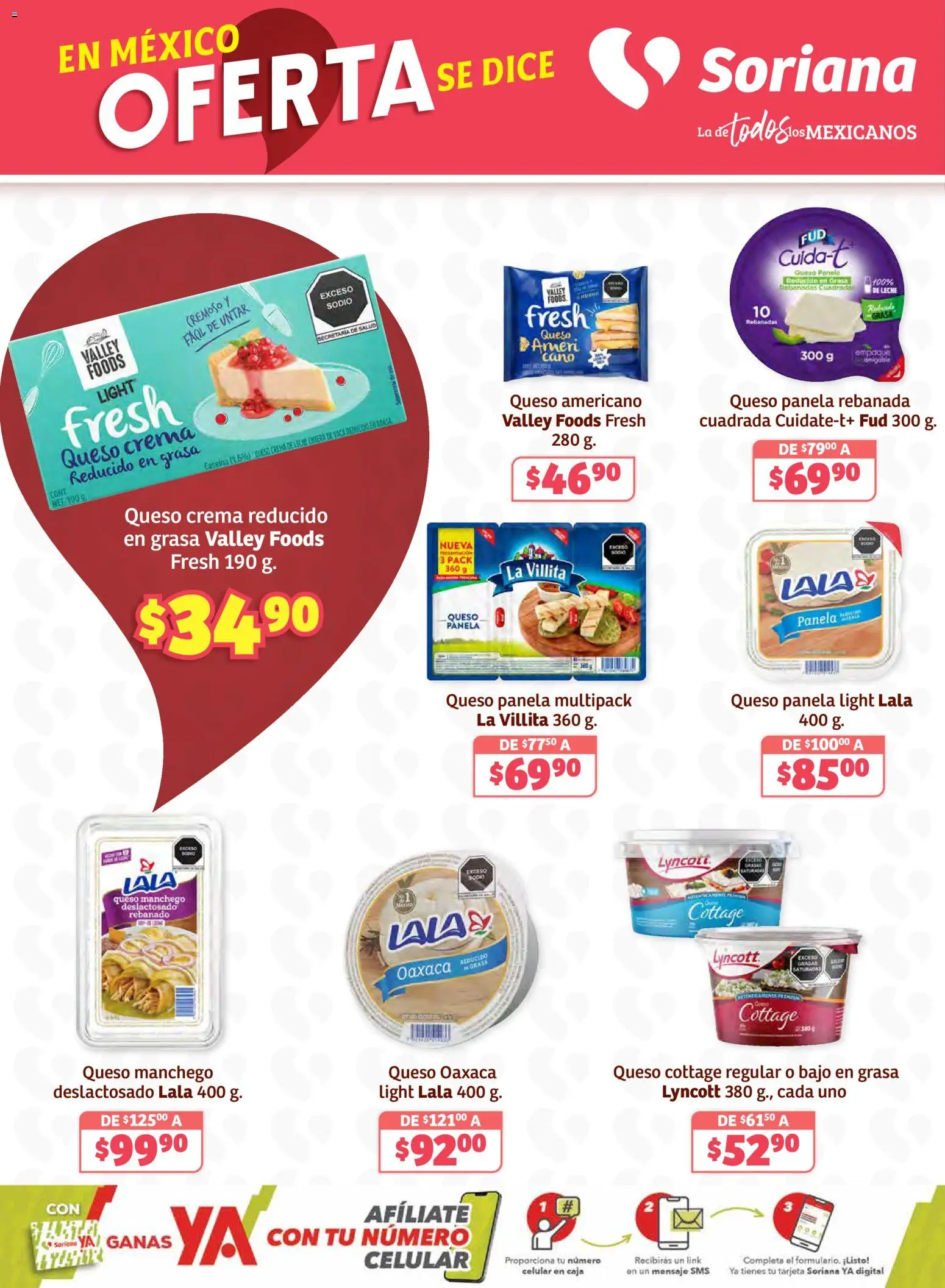 Nuevas ofertas de Soriana válidas en toda la República Mexicana desde el 15.01.2026. ¡Encuentra las mejores ofertas en Soriana folleto! | Página: 18 | Productos: Crema, Queso, Queso cottage, Caja