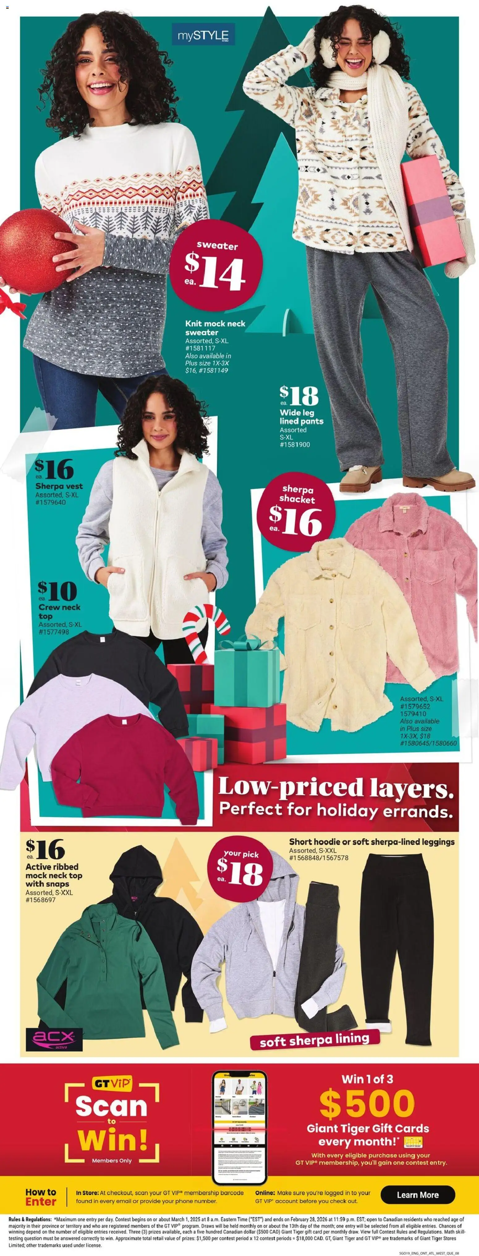 Giant Tiger flyer valid from 10.12.2025 | Page: 11 | Products: Sweater, Hoodie, Vest, Leggings