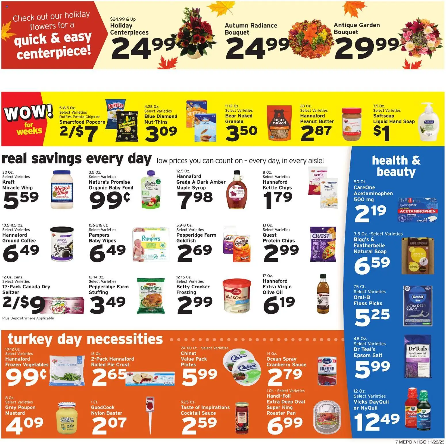 Hannaford Weekly Ad - valid from 23.11.2025 | Page: 7 | Products: Soap, Epsom Salt, Sauce, Lemon