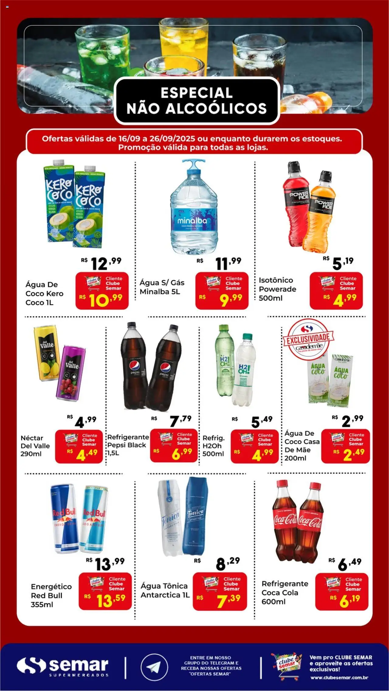 Semar Supermercado Folheto - válido de 16.09.2025 | Página: 1 | Produtos: Coco, Água tônica, Minalba, Isotônico