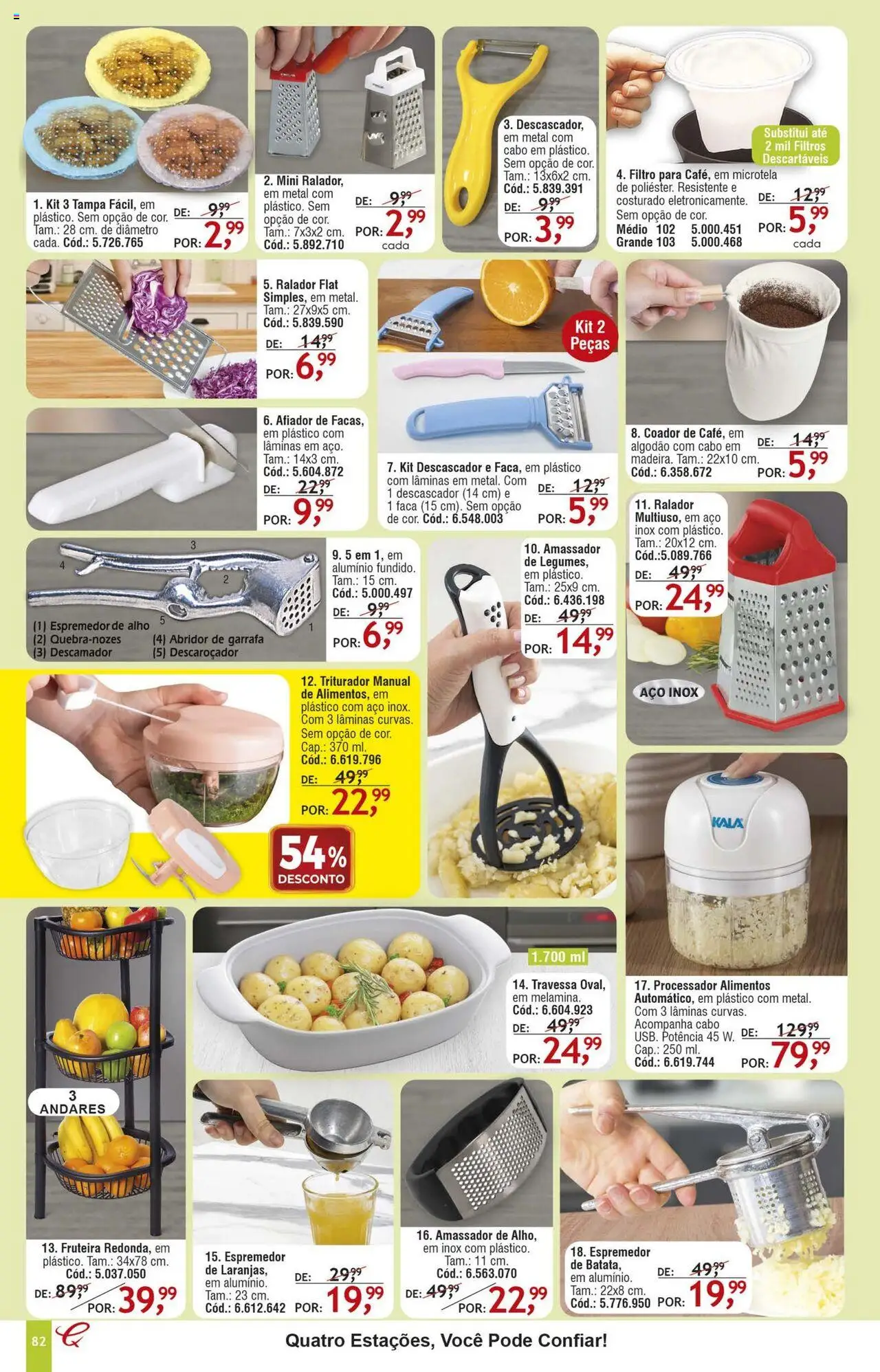 Quatro Estações Folheto - válido de 01.08.2025 | Página: 78 | Produtos: Alho, Espremedor, Fruteira, Cabo