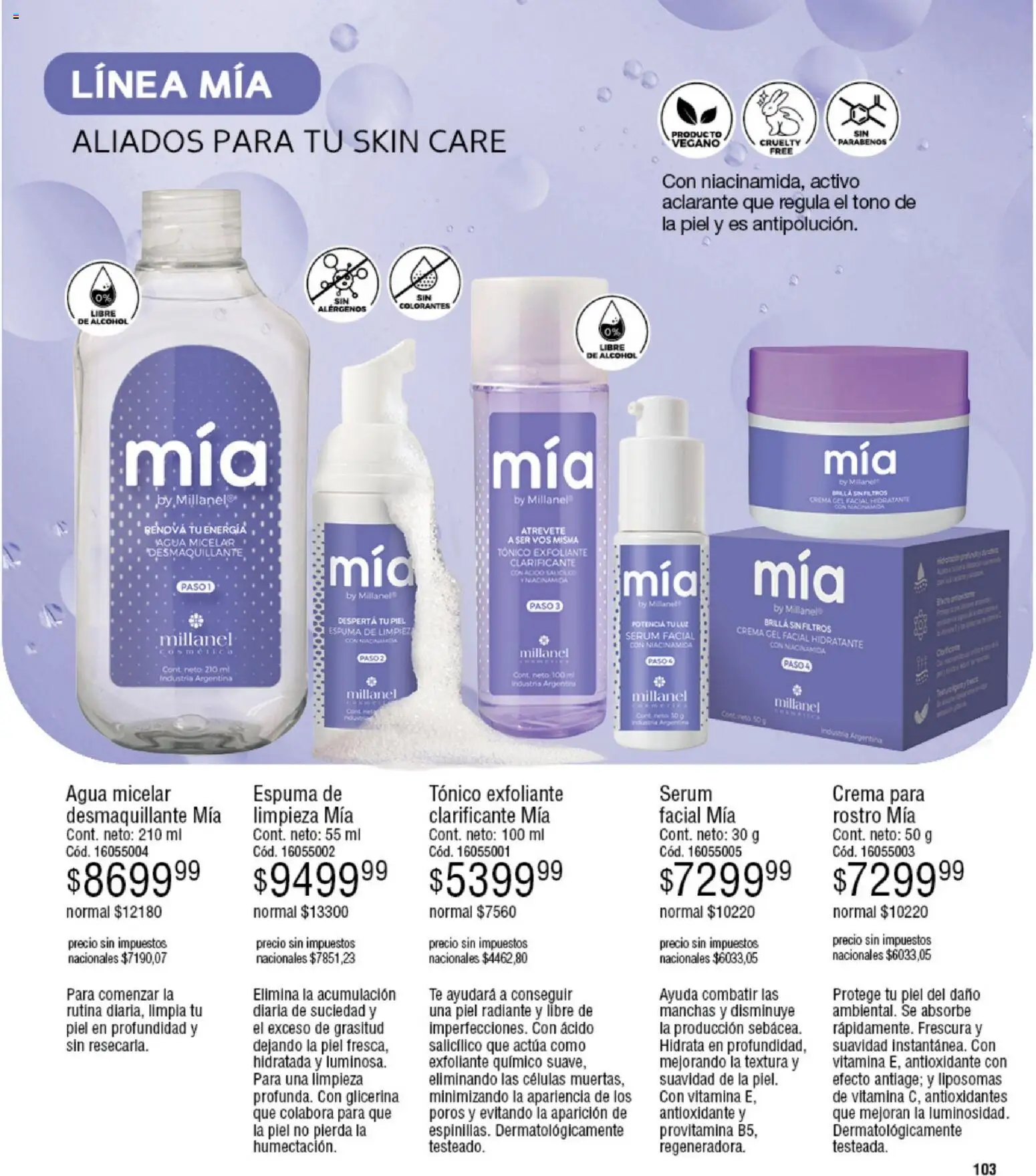 Millanel - Catálogo │ válido desde el 05.01.2026 | Página: 103 | Productos: Agua, Espuma, Radiante, Crema