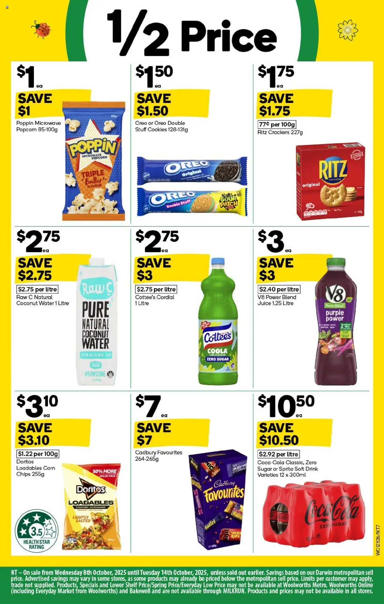 Woolworths catalogue - valid from 08.10.2025 | Page: 7 | Products: Popcorn, Sugar, Lime, Microwave