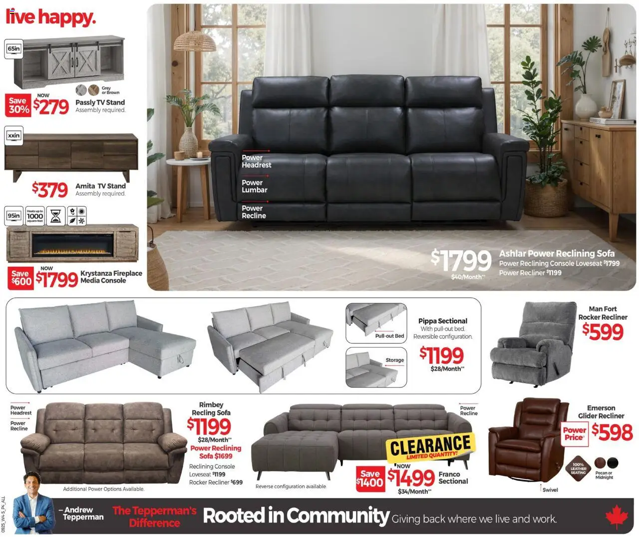 Tepperman's flyer valid from 18.09.2025 | Page: 6 | Products: Tv, Bed, Sofa