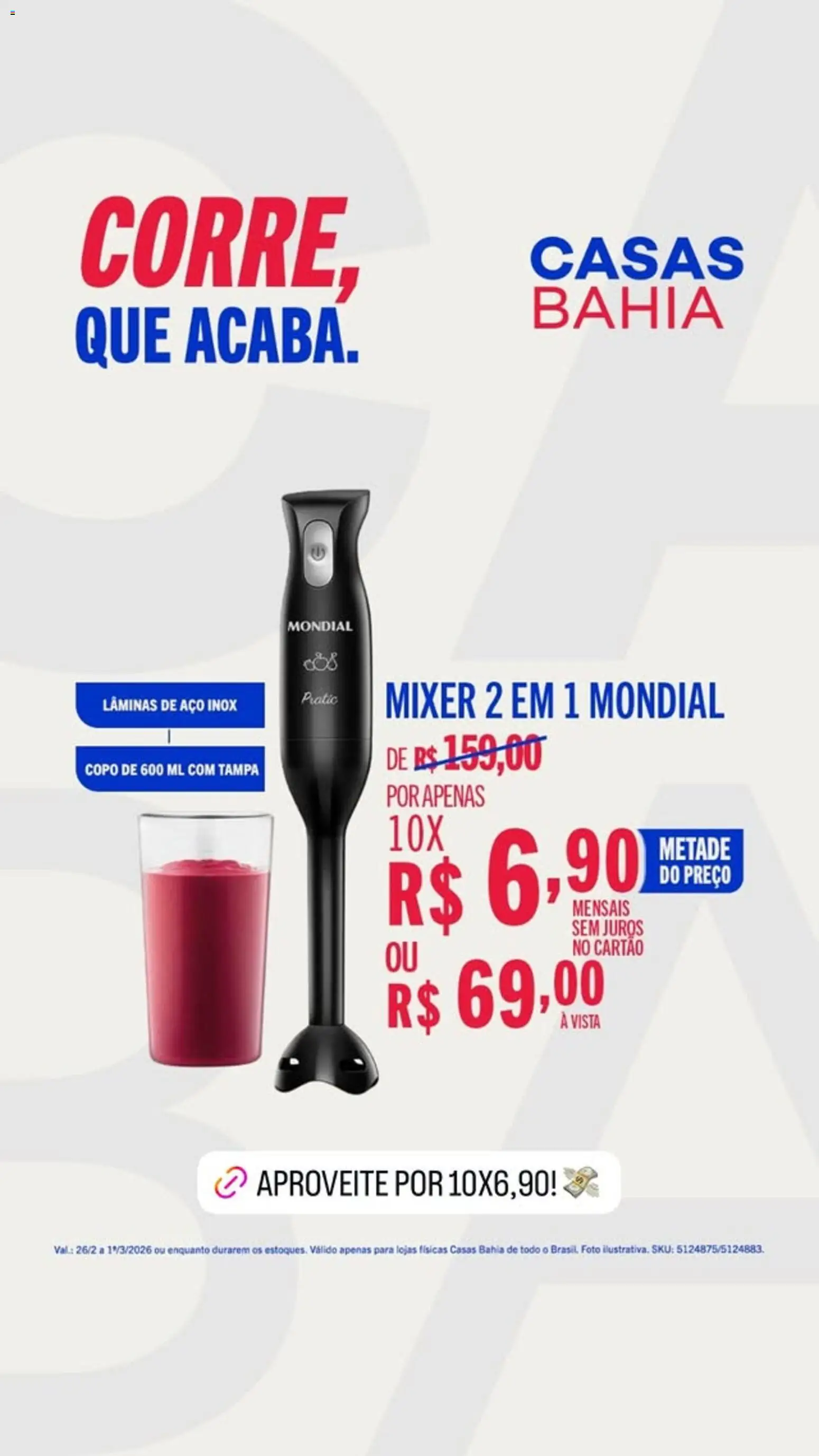 Casas Bahia Folheto - válido de 26.02.2026 | Página: 1