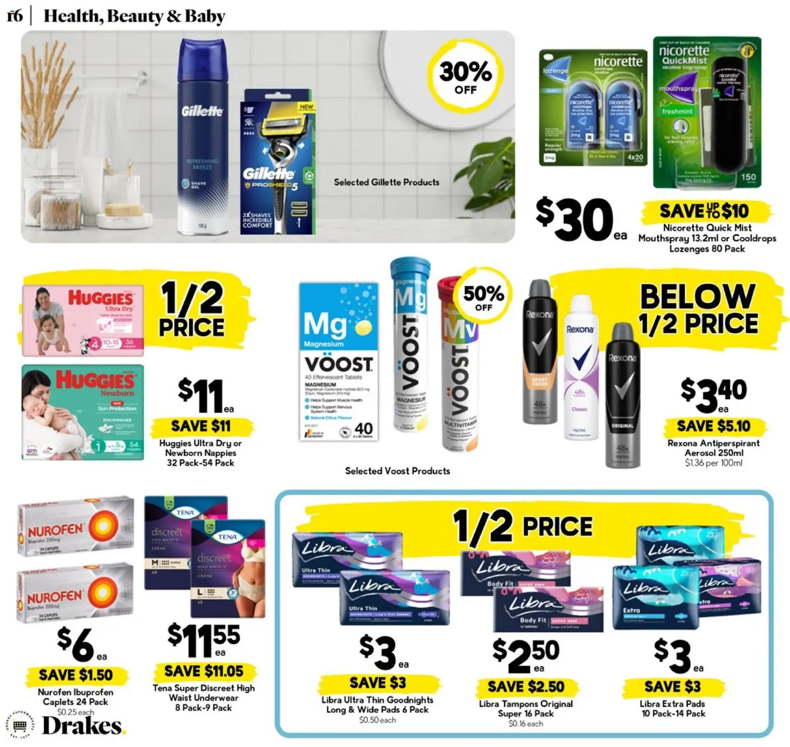 Drakes catalogue - valid from 19.11.2025 | Page: 16 | Products: Antiperspirant, Nappies, Underwear, Tampons