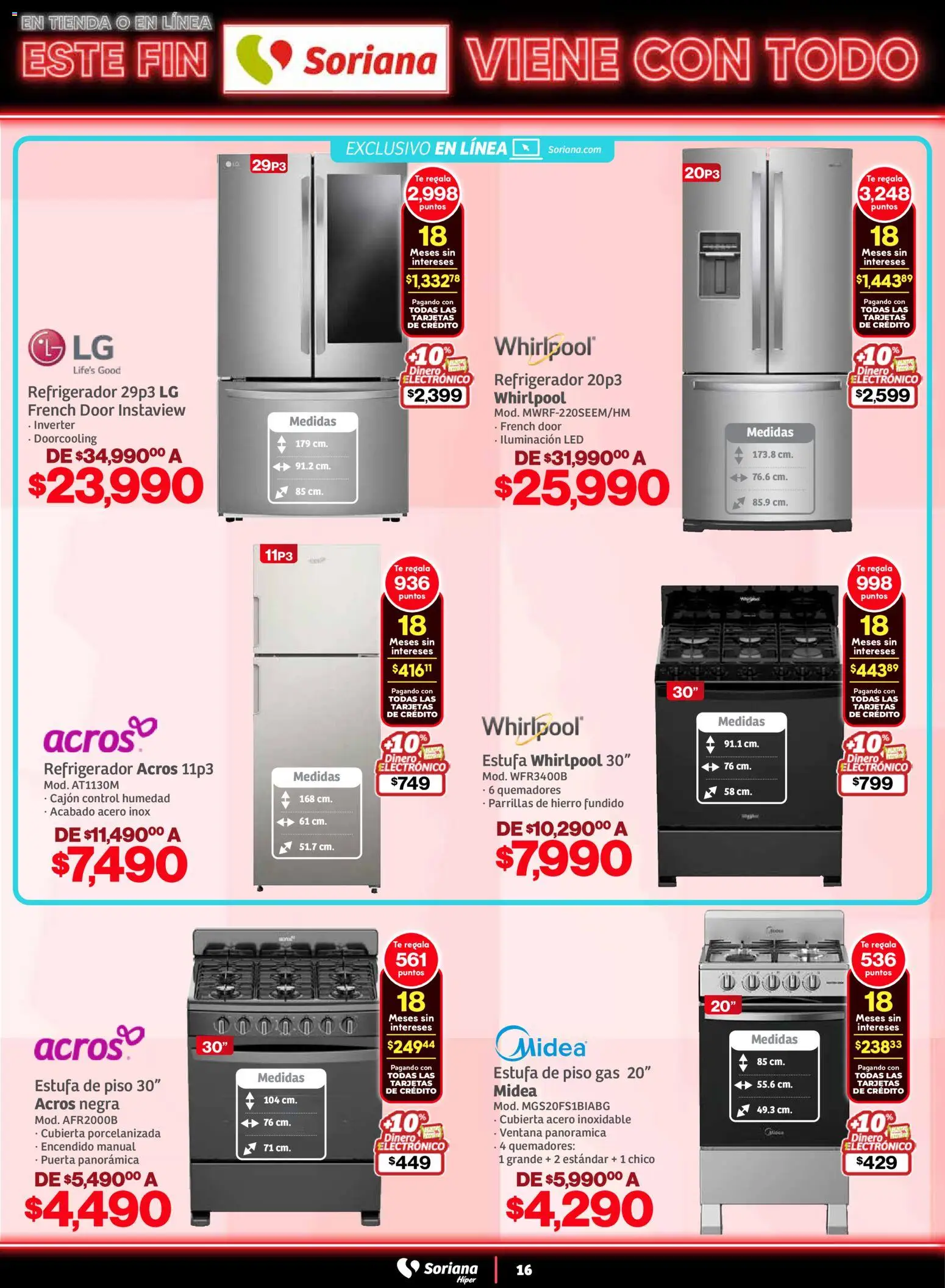 Nuevas ofertas de Soriana válidas en toda la República Mexicana desde el 05.11.2025. ¡Encuentra las mejores ofertas en Soriana - Este fin Soriana viene con todo Híper Nacional! | Página: 16 | Productos: Refrigerador, Té