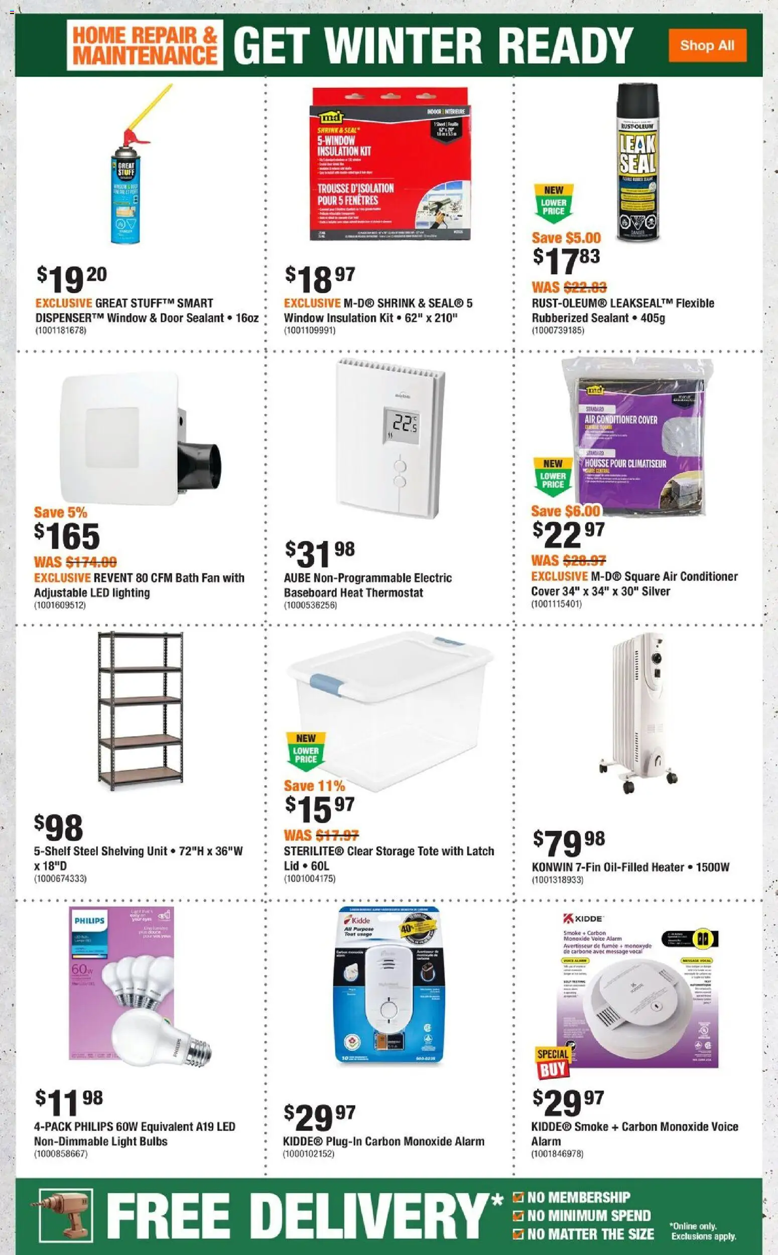 Home Depot flyer valid from 23.10.2025 | Page: 5 | Products: Fan, Conditioner, Bath