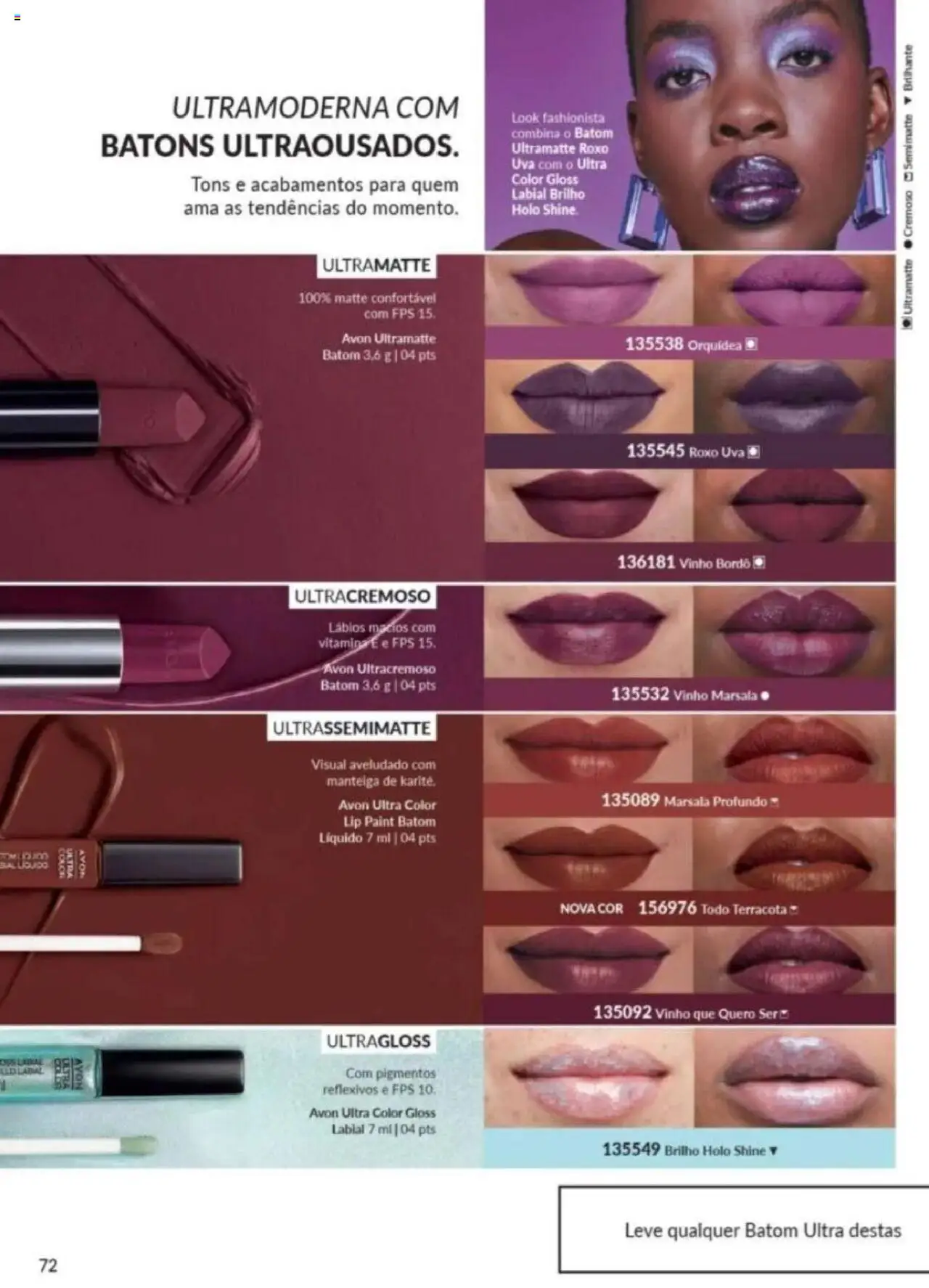 Avon Folheto - válido de 26.09.2025 | Página: 72 | Produtos: Batom, Gloss labial, Manteiga, Vinho