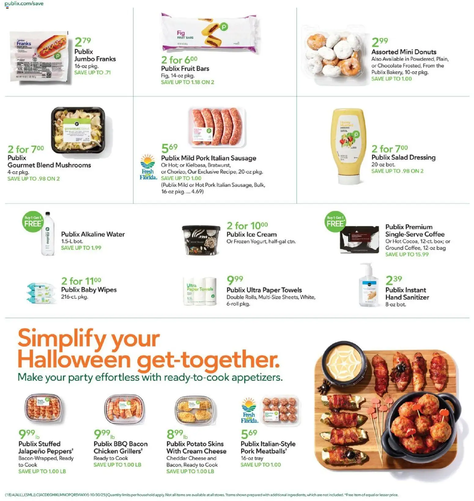 Publix Leaflet - valid from 29.10.2025 | Page: 18 | Products: Coffee, Chocolate, Pork, Sausage