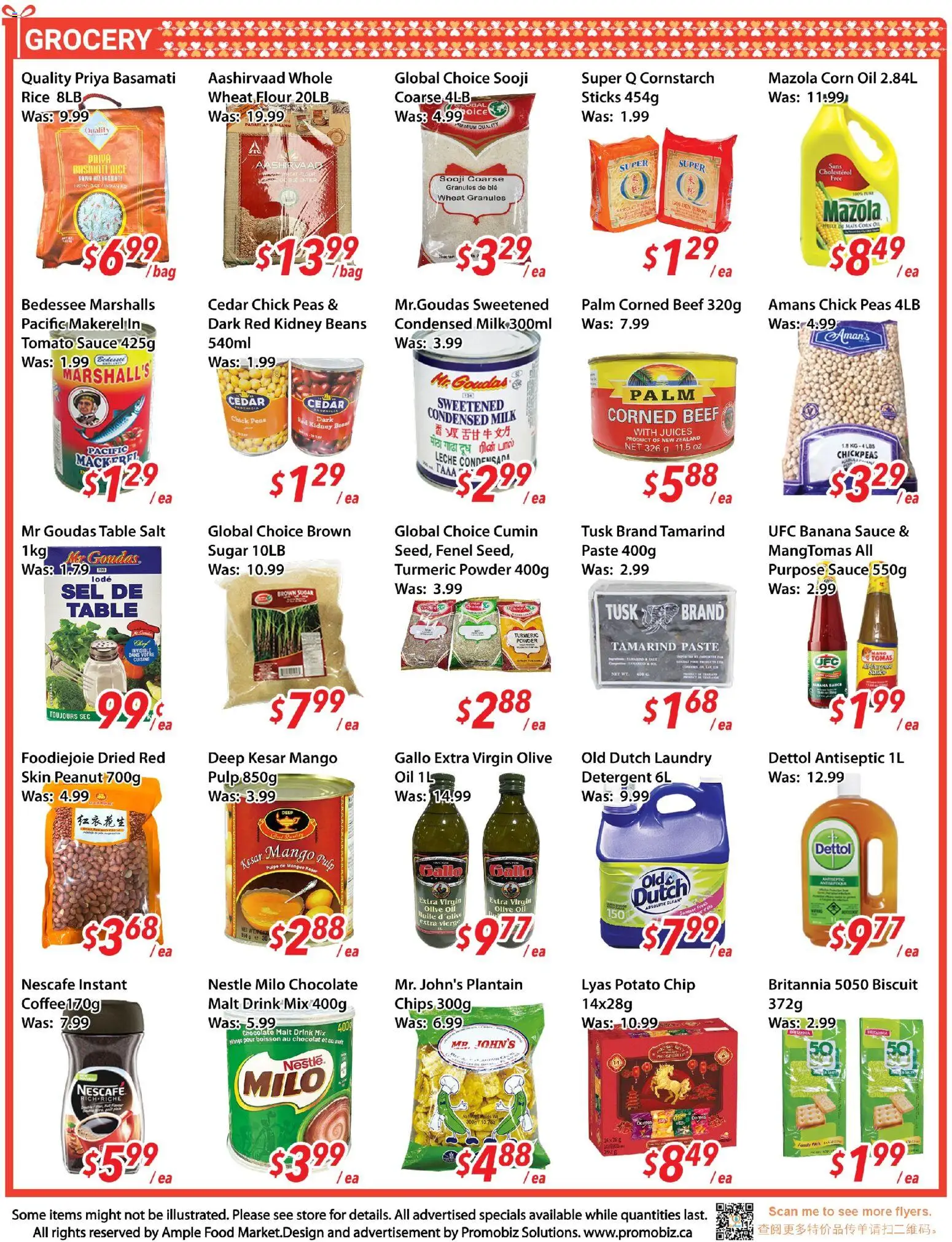 Ample Food Market flyer valid from 09.01.2026 | Page: 3 | Products: Detergent, Table, Milk, Oil
