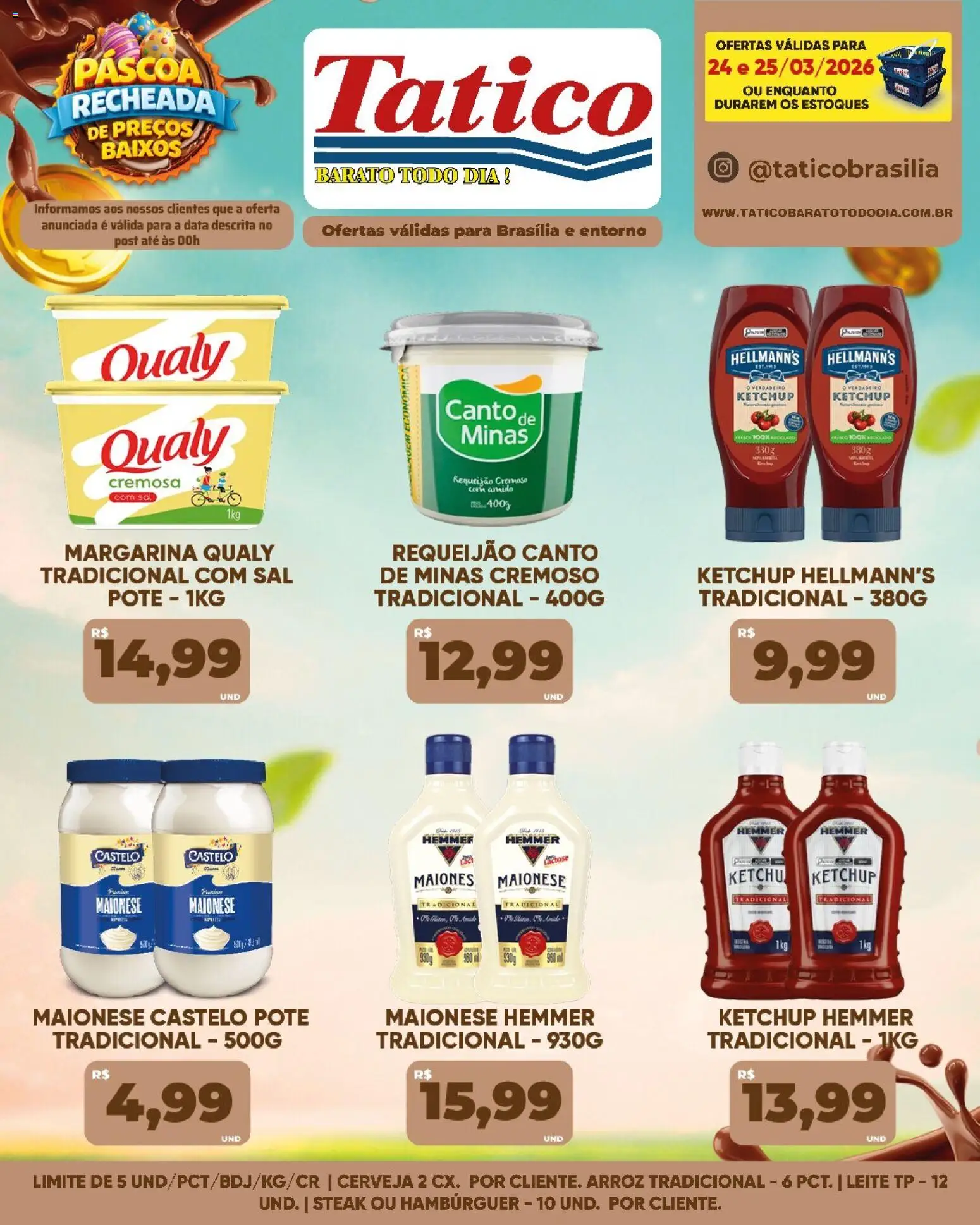 Tatico Folheto - válido de 26.03.2026 | Página: 28 | Produtos: Arroz, Hambúrguer, Requeijão, Margarina