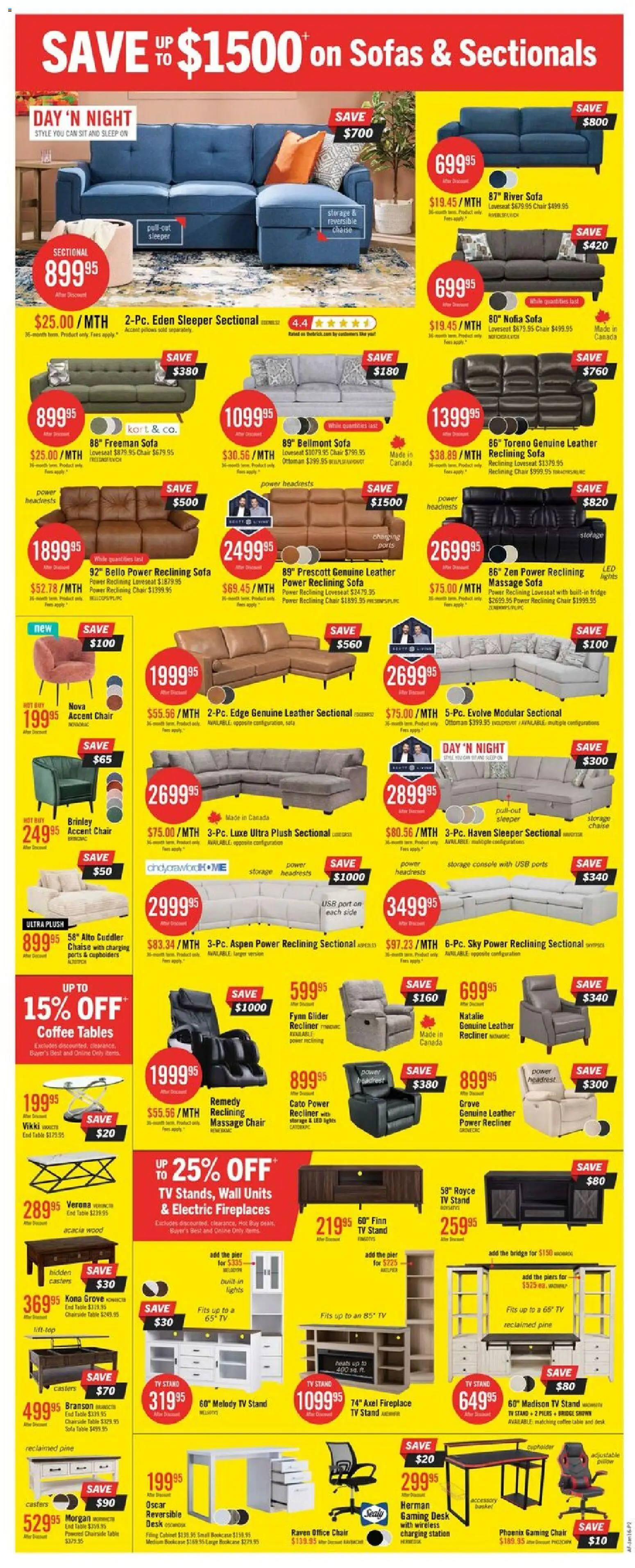 The Brick flyer valid from 13.01.2026 | Page: 5 | Products: Tv, Coffee table, Cabinet, Coffee