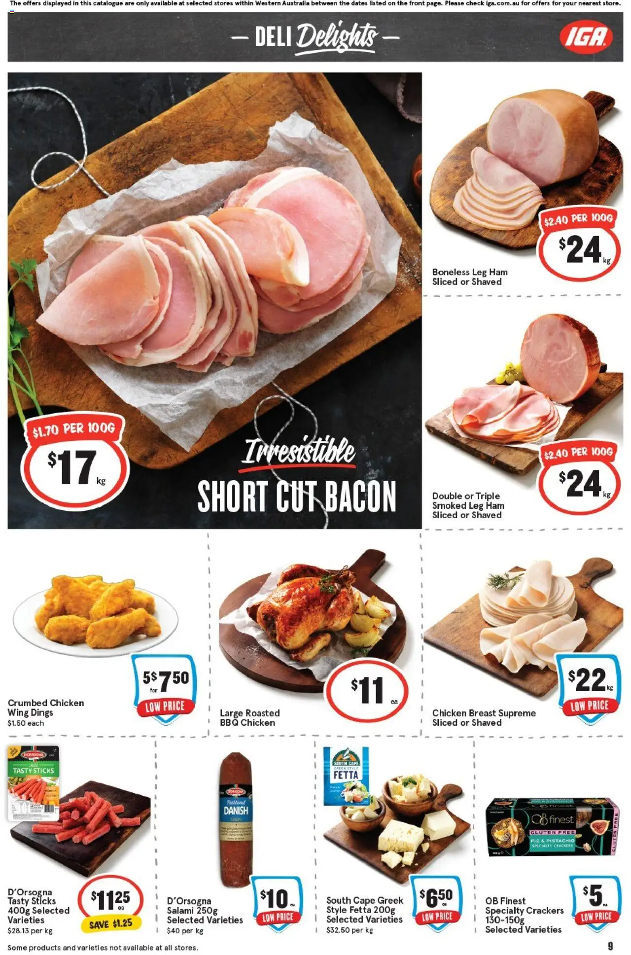 IGA catalogue - valid from 08.10.2025 | Page: 12 | Products: Bacon, Crackers, Salami, Ham