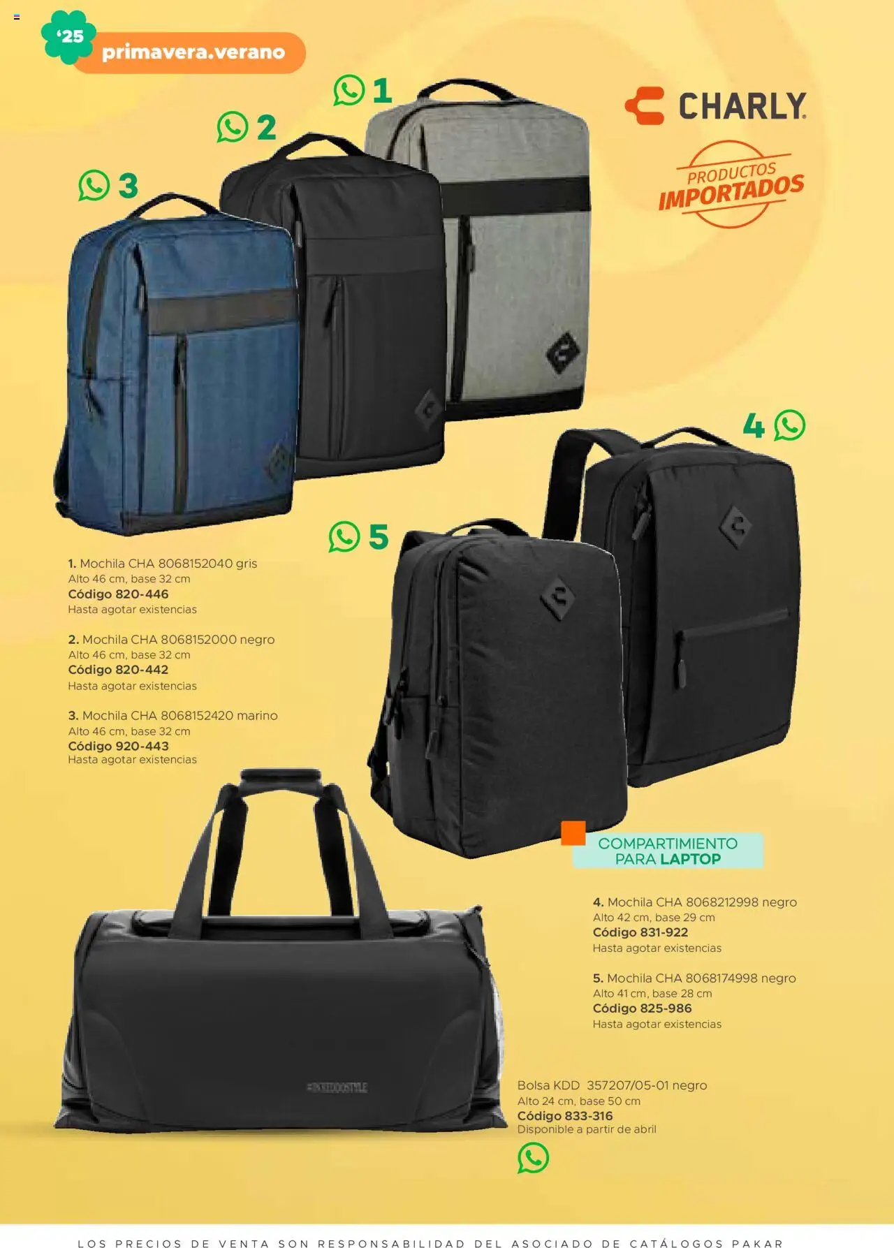 Nuevas ofertas de SC Pakar válidas en toda la República Mexicana desde el 31.01.2025. ¡Encuentra las mejores ofertas en SC Pakar catálogo Ropa! | Página: 158 | Productos: Bolsa, Mochila