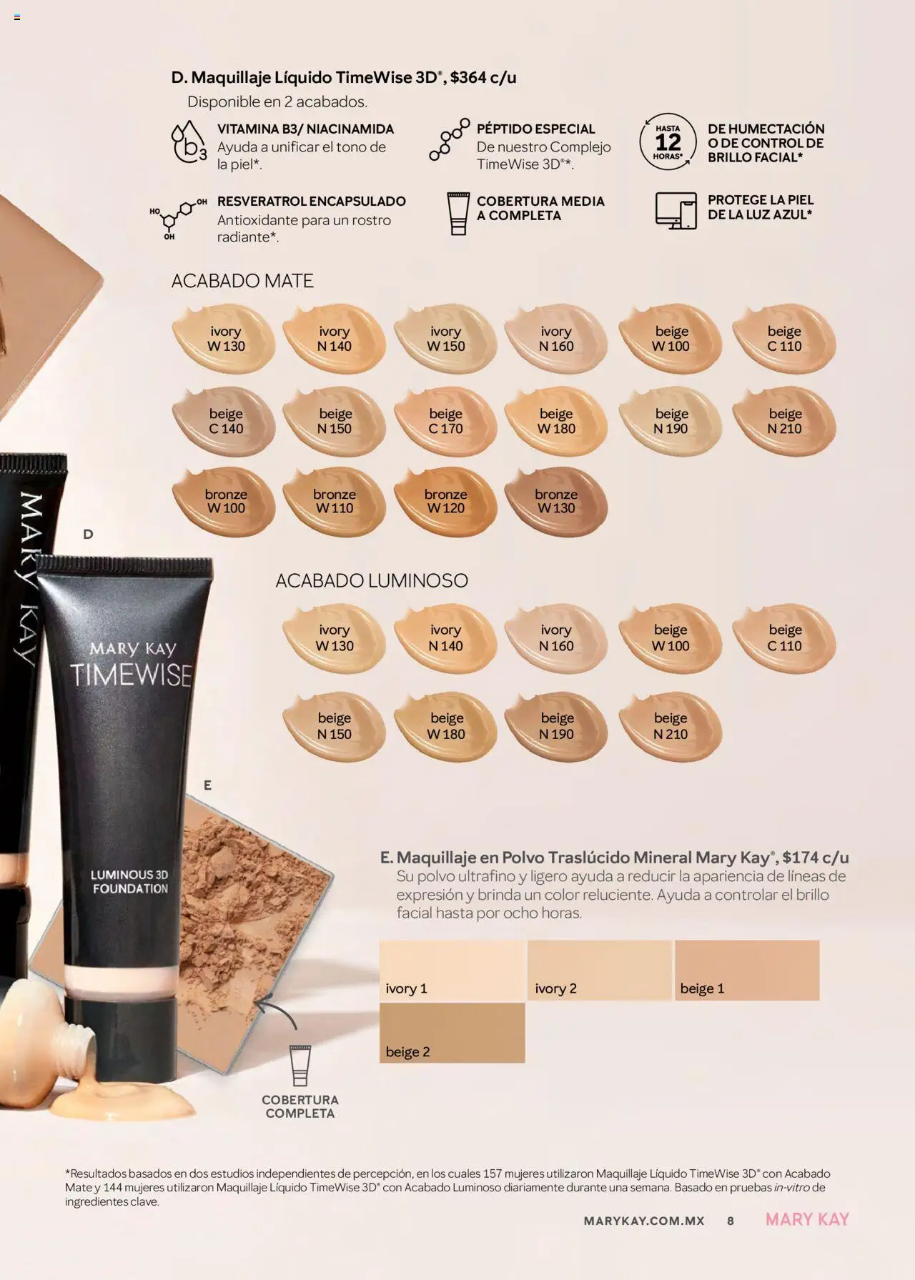 Nuevas ofertas de Mary Kay válidas en toda la República Mexicana desde el 01.07.2025. ¡Encuentra las mejores ofertas en Mary Kay catálogo! | Página: 8 | Productos: Radiante, Mate, Maquillaje, Polvo