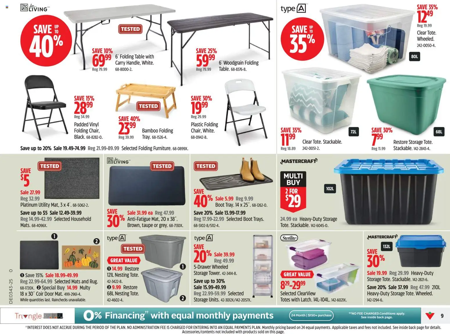 Canadian Tire flyer valid from 16.10.2025 | Page: 9 | Products: Table