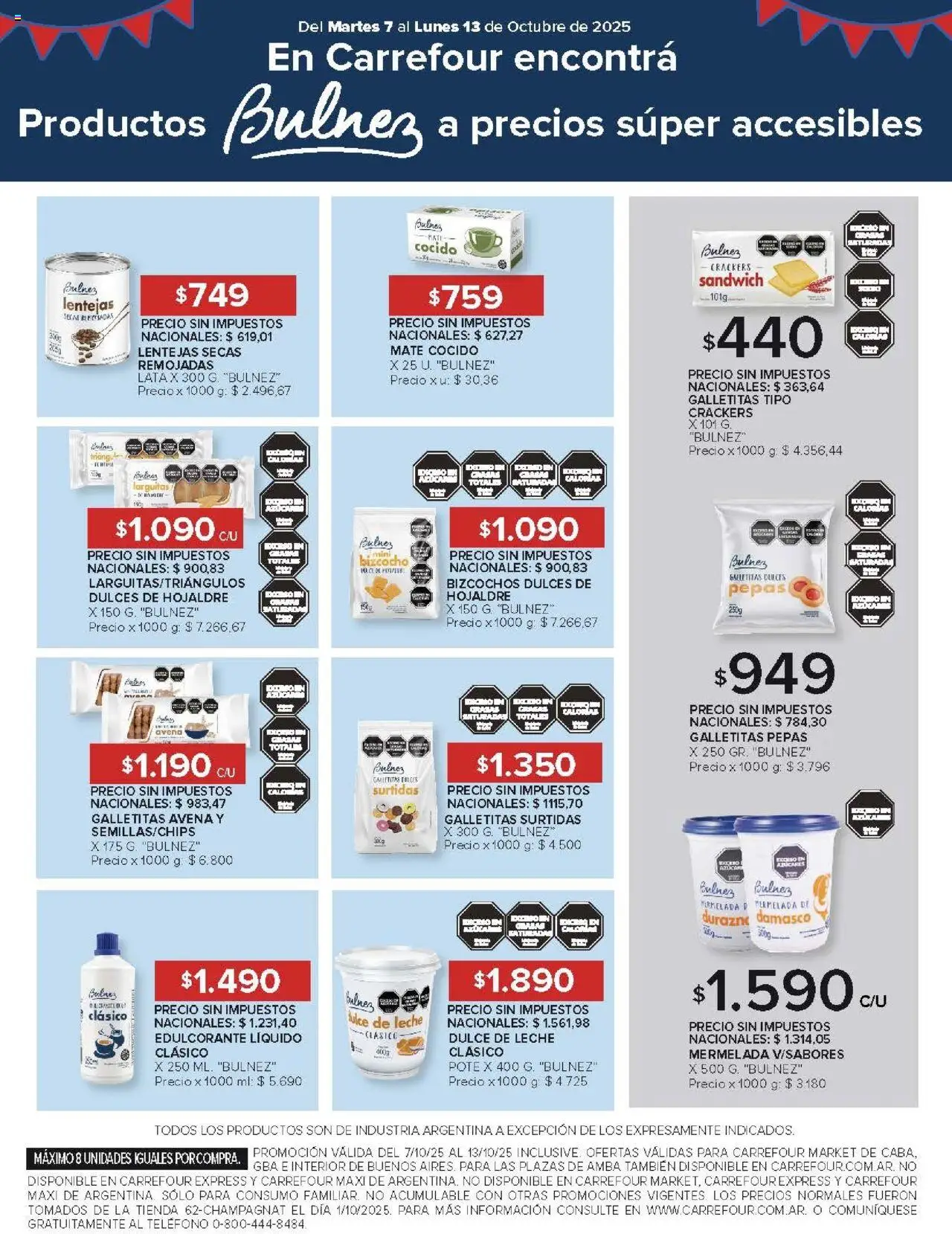 Carrefour ofertas │ válido desde el 07.10.2025 | Página: 45 | Productos: Lentejas, Edulcorante, Mermelada, Bizcochos