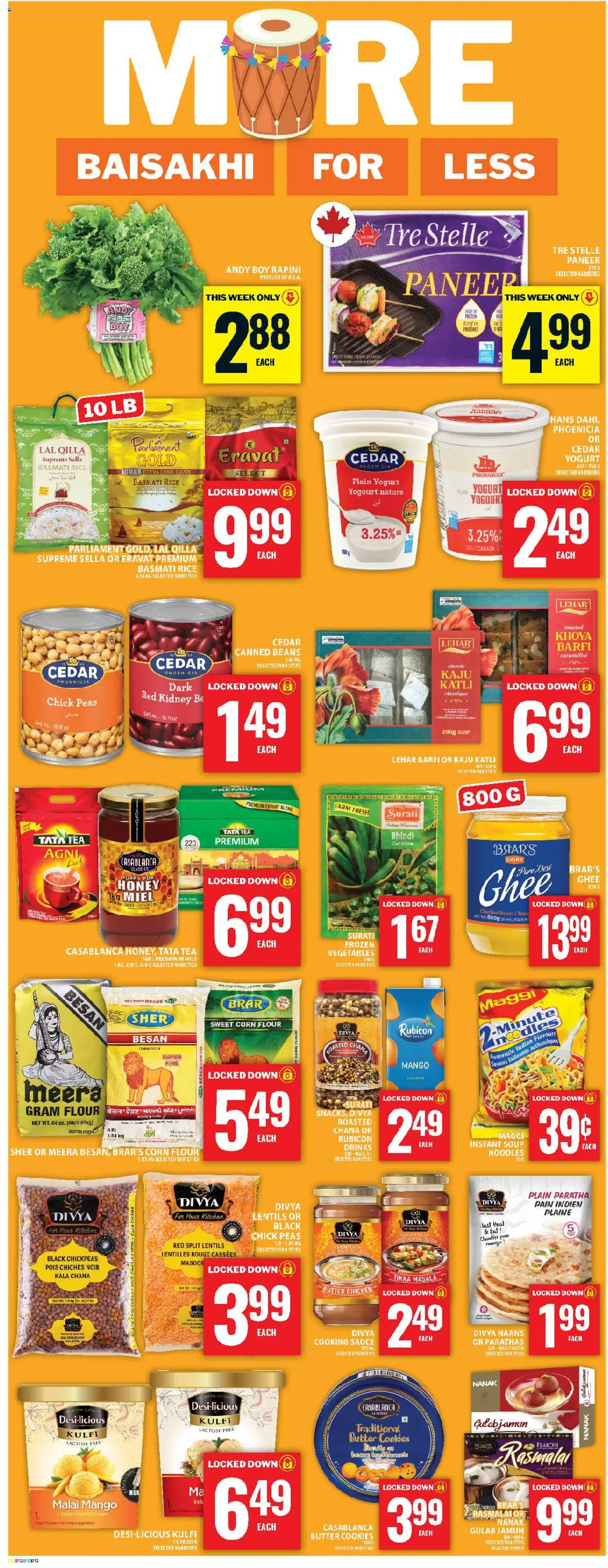 Food Basics flyer valid from 02.04.2026 | Page: 13 | Products: Rice, Noodles, Cookies, Yogurt