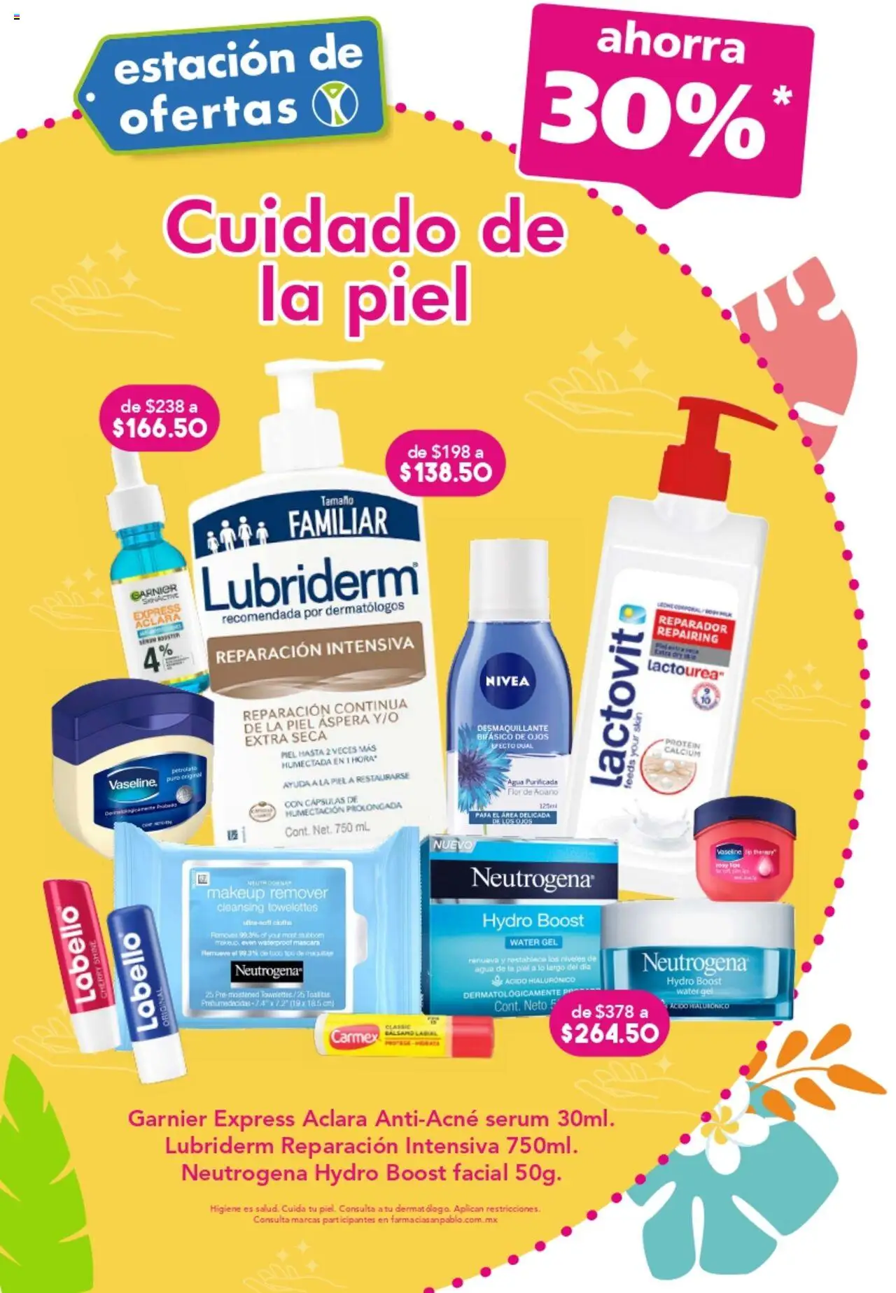 Nuevas ofertas de Farmacia San Pablo válidas en toda la República Mexicana desde el 31.07.2025. ¡Encuentra las mejores ofertas en Farmacia San Pablo - Catálogo! | Página: 1 | Productos: Serum, Máscara, Agua, Desmaquillante