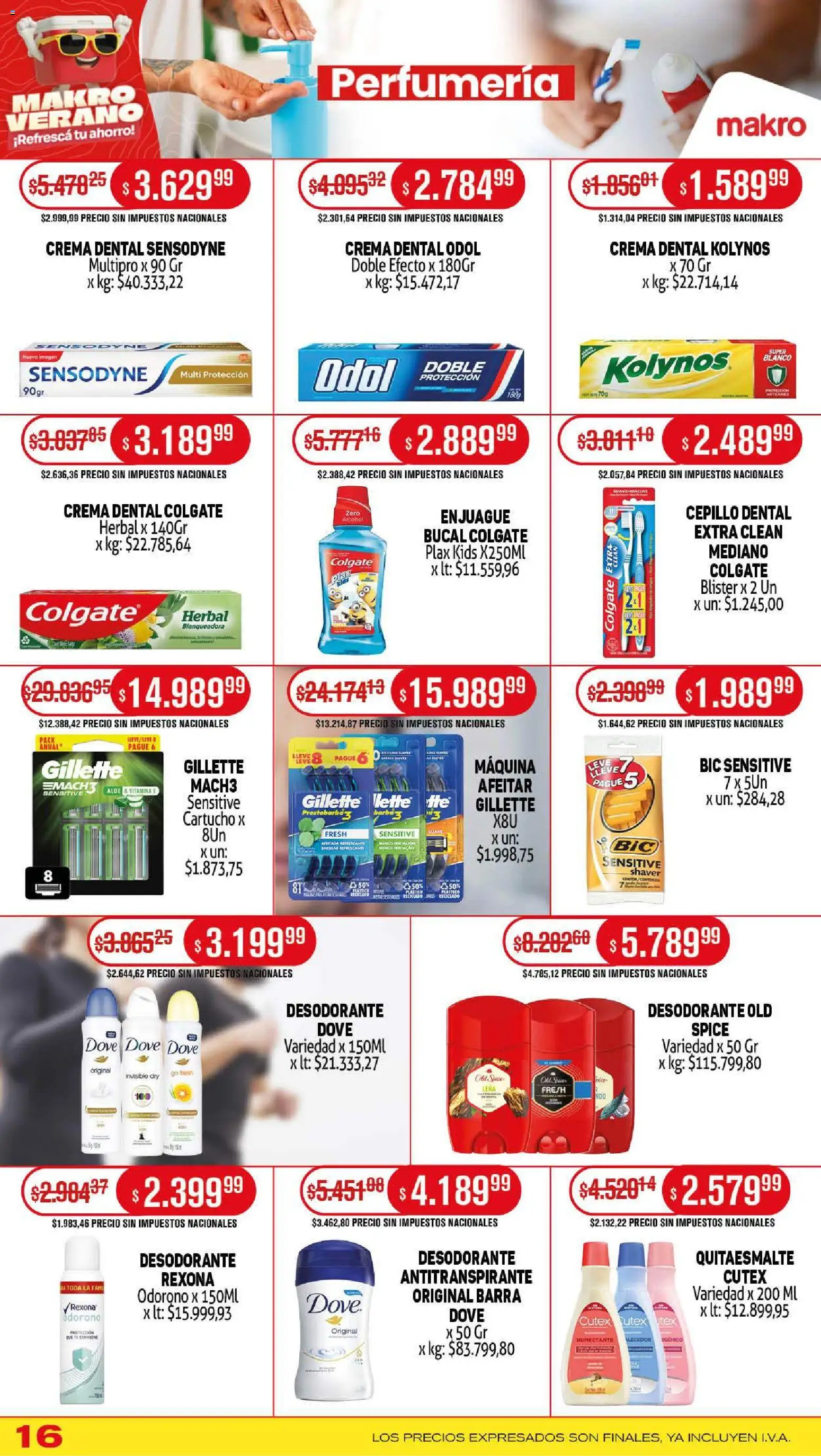 Makro ofertas │ válido desde el 08.01.2026 | Página: 16 | Productos: Cepillo, Desodorante, Antitranspirante, Crema