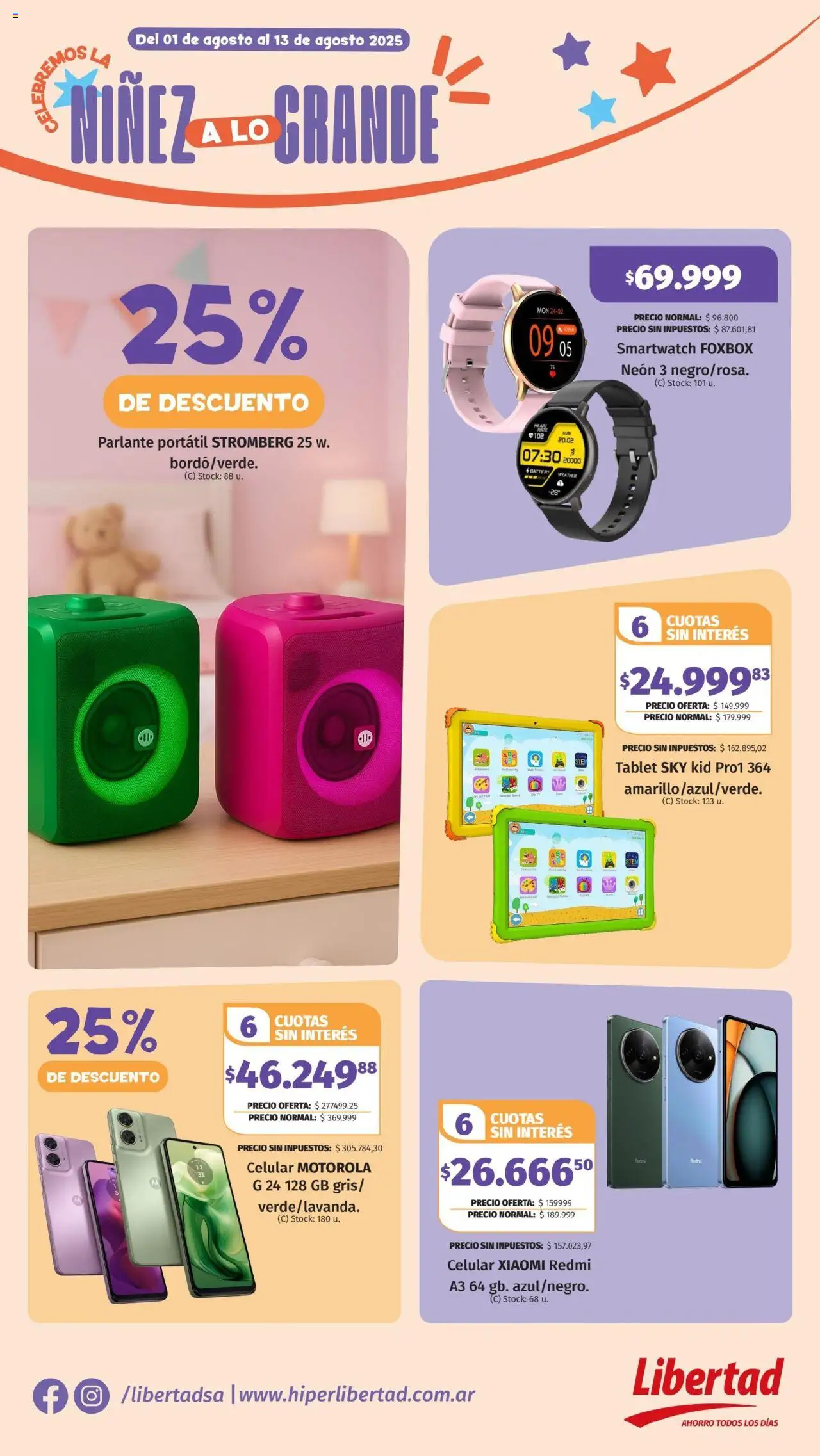 Hipermercado Libertad - Celebremos la niñez a lo grande │ válido desde el 01.08.2025 | Página: 2 | Productos: Tablet, Parlante