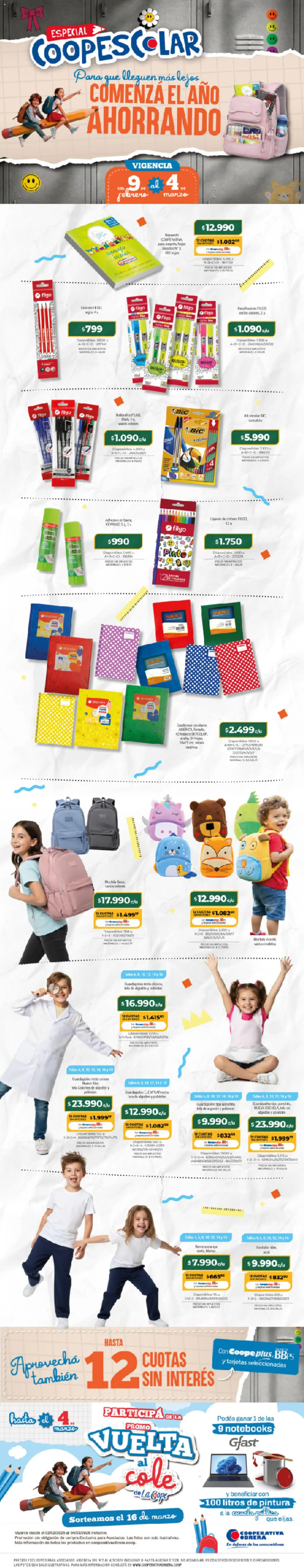 Cooperativa Obrera - La Canasta de La Coope │ válido desde el 09.02.2026 | Página: 1 | Productos: Algodón, Pintura, Guardapolvo, Pasta