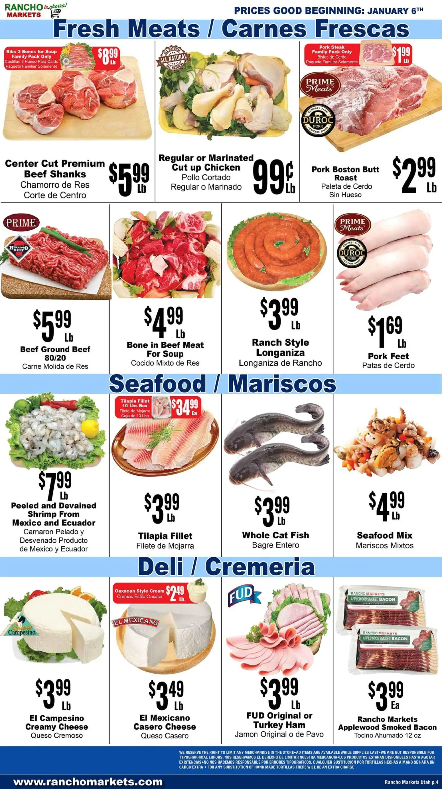 Rancho Markets Weekly Ad - valid from 06.01.2026 | Page: 4 | Products: Box, Cheese, Ham, Beef