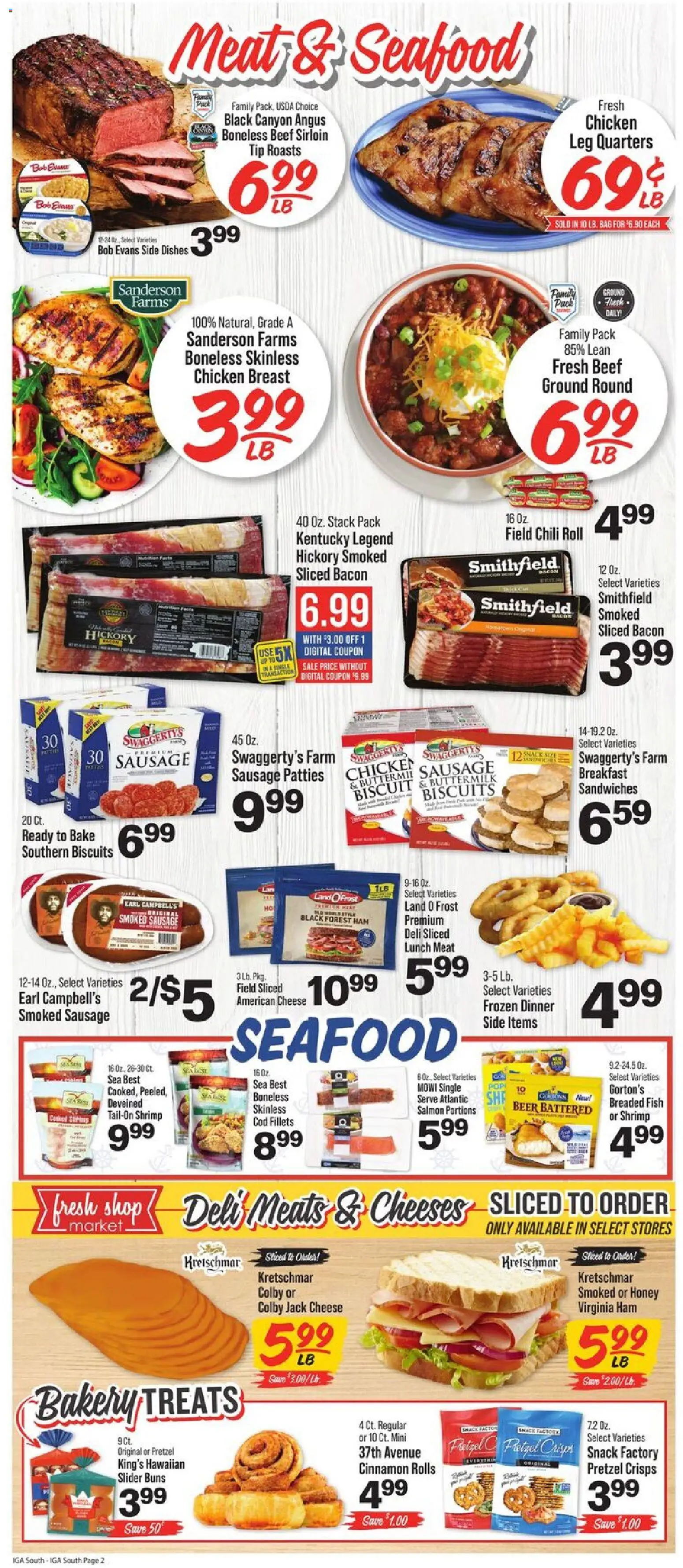 IGA Weekly Ad - valid from 18.02.2026 | Page: 3 | Products: Ham, Beer, Beef, Seafood
