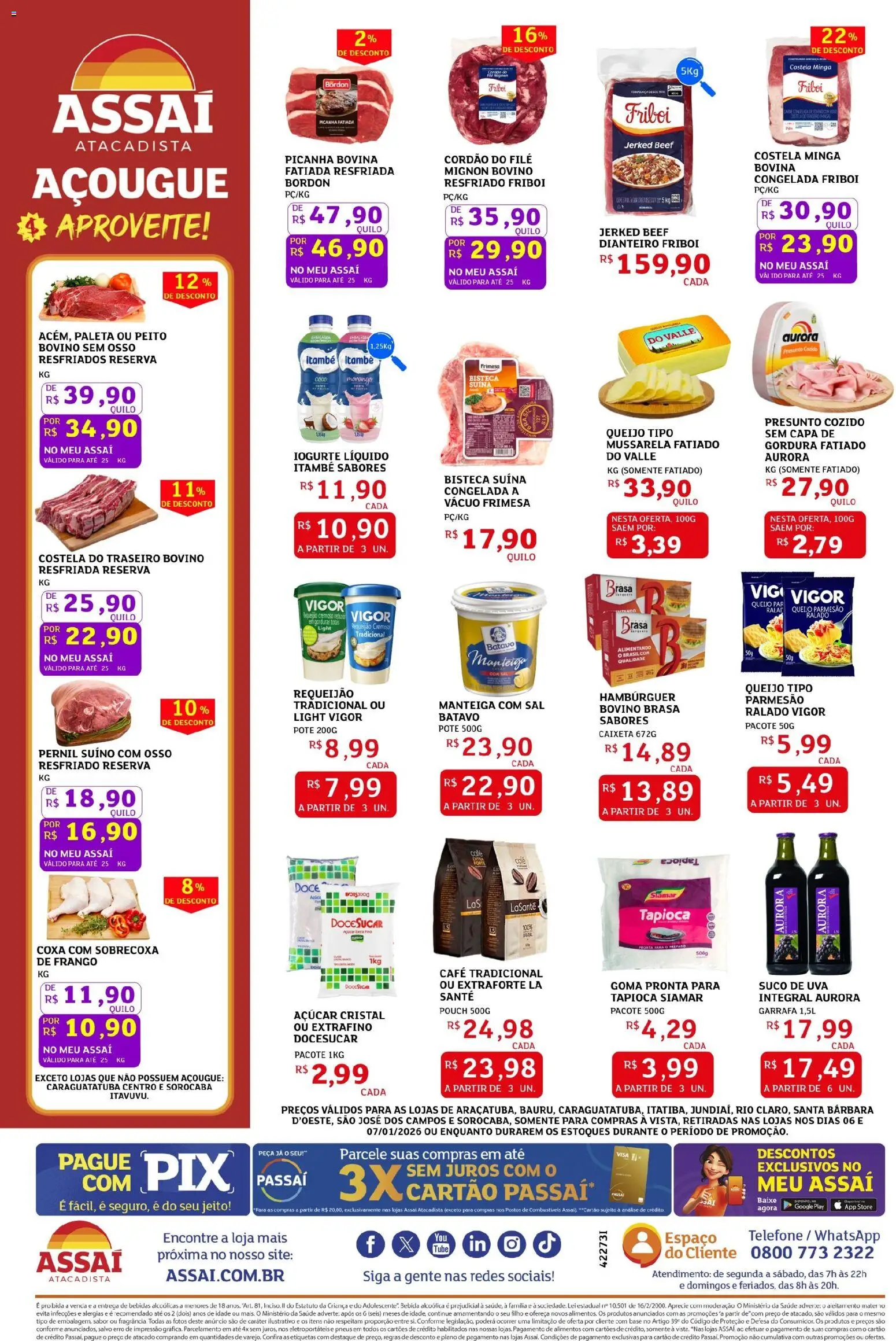 Assaí Atacadista Folheto - válido de 06.01.2026 | Página: 2 | Produtos: Pernil, Iogurte, Café, Base
