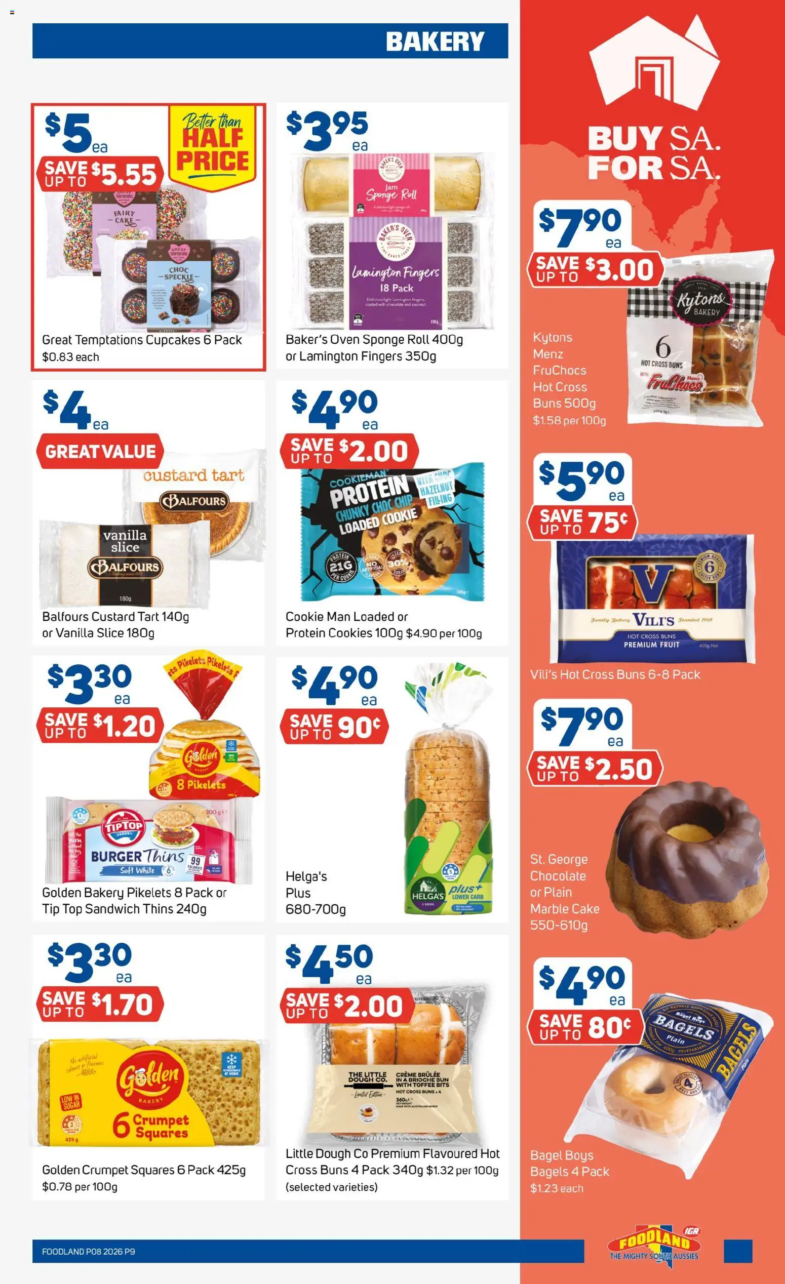 Foodland catalogue - valid from 18.02.2026 | Page: 9 | Products: Battery, Bagels, Chocolate, Sponge