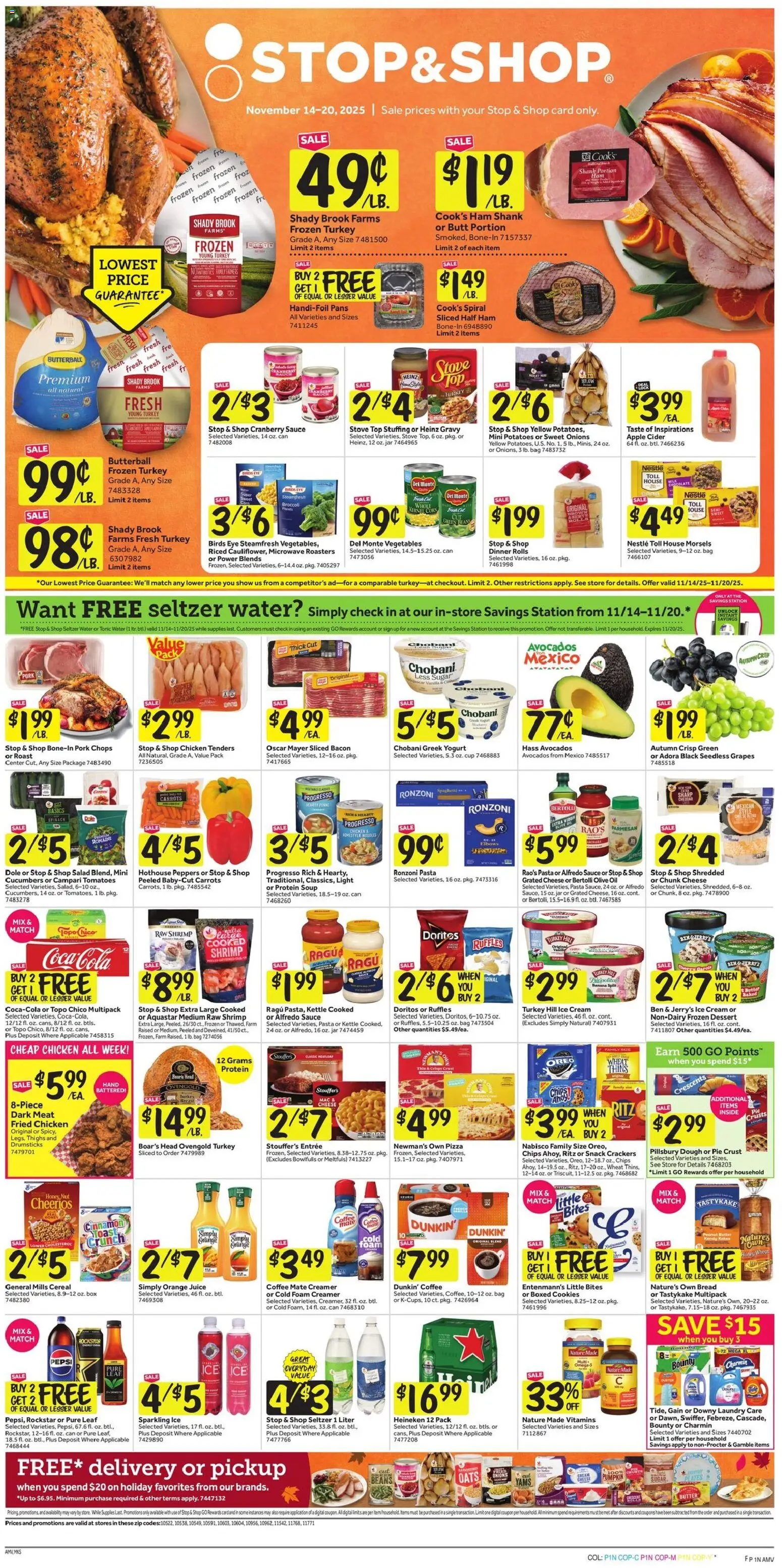 Stop & Shop Weekly Circular - NY - valid from 14.11.2025 | Page: 1 | Products: Pin, Coffee, Juice, Ice cream