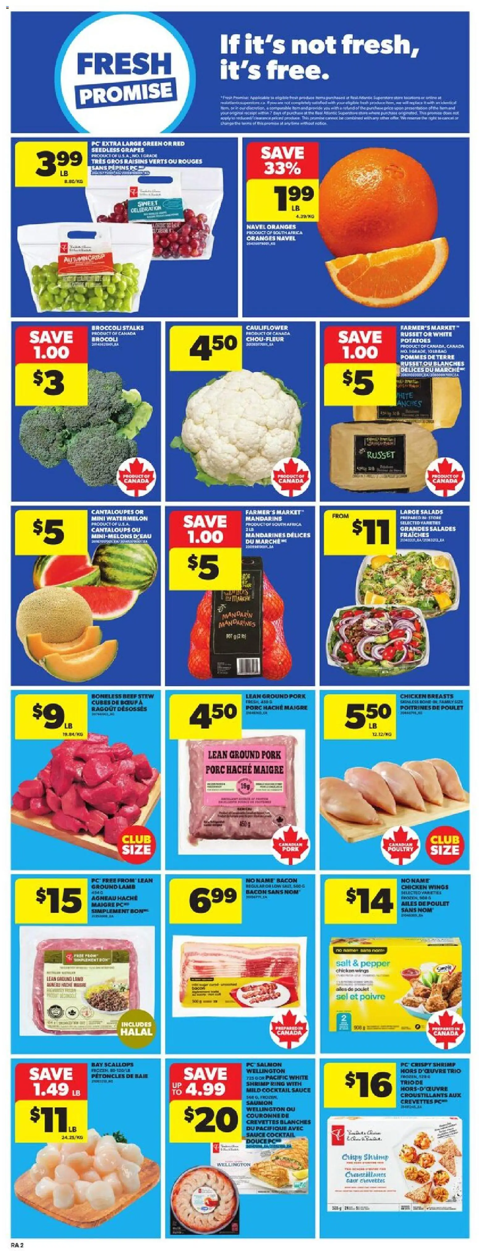 Atlantic Superstore flyer valid from 06.11.2025 | Page: 5 | Products: Beef, Potatoes, Pork, Oranges