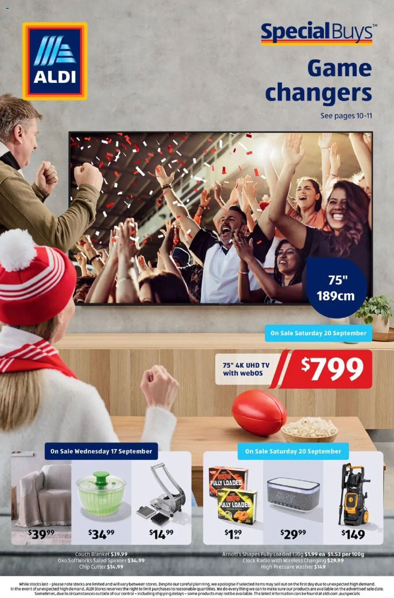 Aldi catalogue - valid from 17.09.2025 | Page: 1 | Products: Couch, Clock, Cutter, Washer