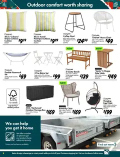 Preview of Bunnings Warehouse  Catalogue  - valid from 03.12.2025 | Page: 4 | Products: Cushion, Coffee, Weight, Bench