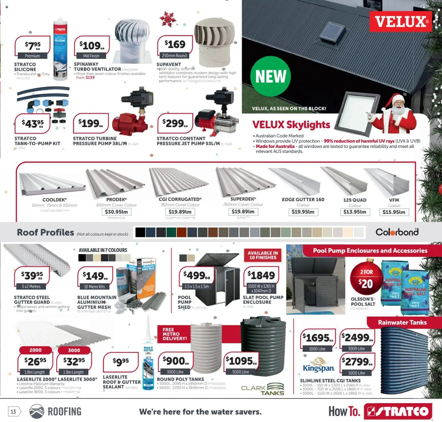 Stratco catalogue - valid from 31.10.2025 | Page: 13 | Products: Water, Salt, Shed, Accessories