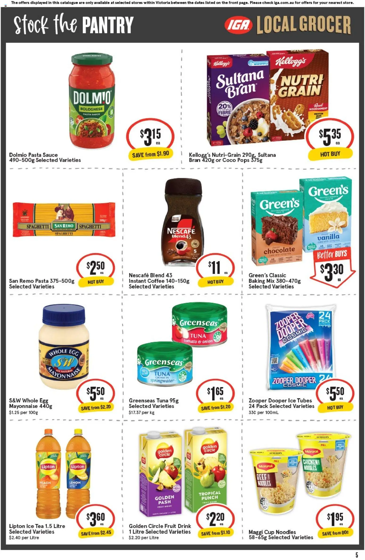 IGA catalogue - valid from 24.12.2025 | Page: 5 | Products: Chicken, Tea, Sauce, Peach