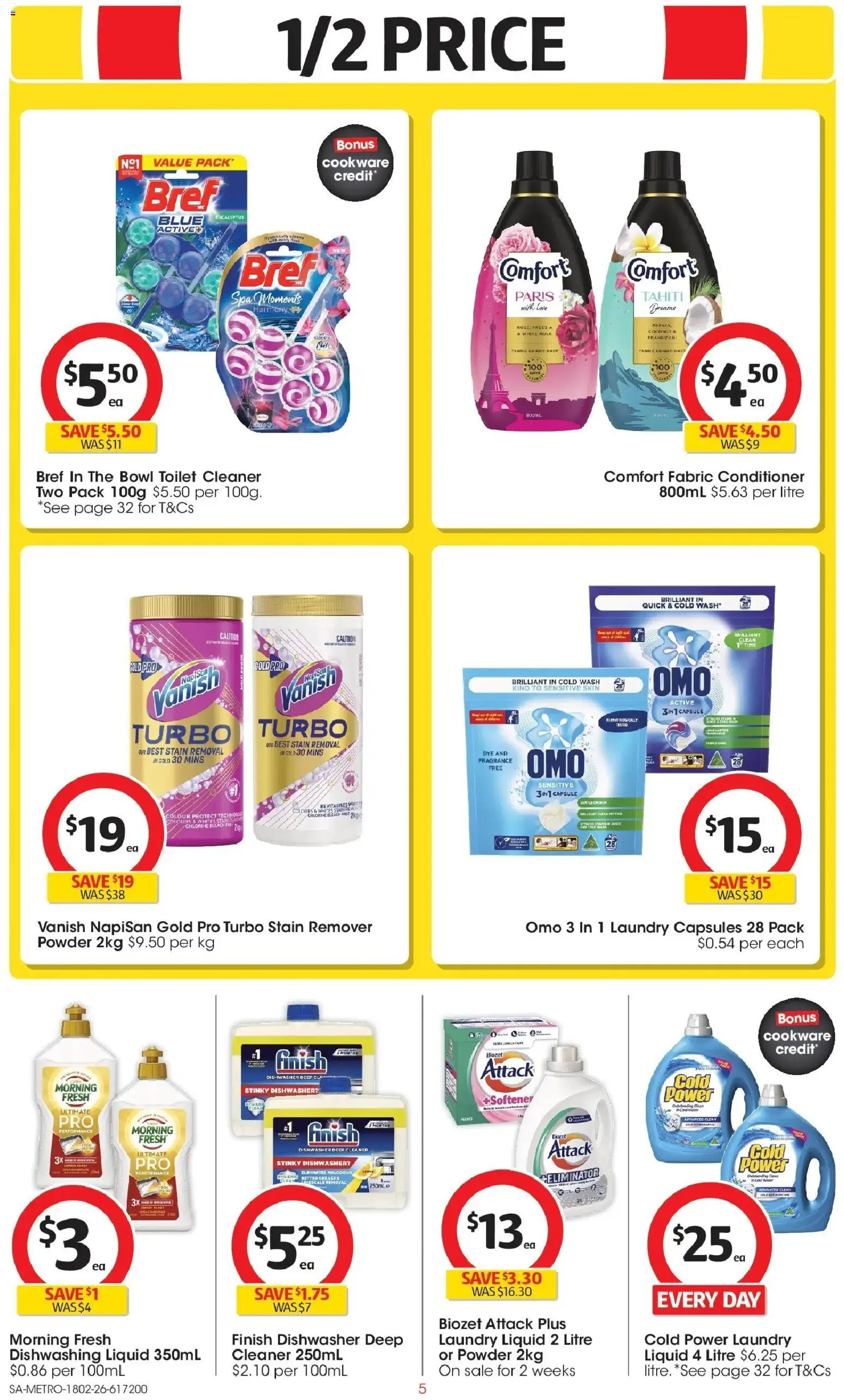 Coles catalogue - valid from 18.02.2026 | Page: 5 | Products: Toilet, Cleaner, Dishwasher, Sensitive skin