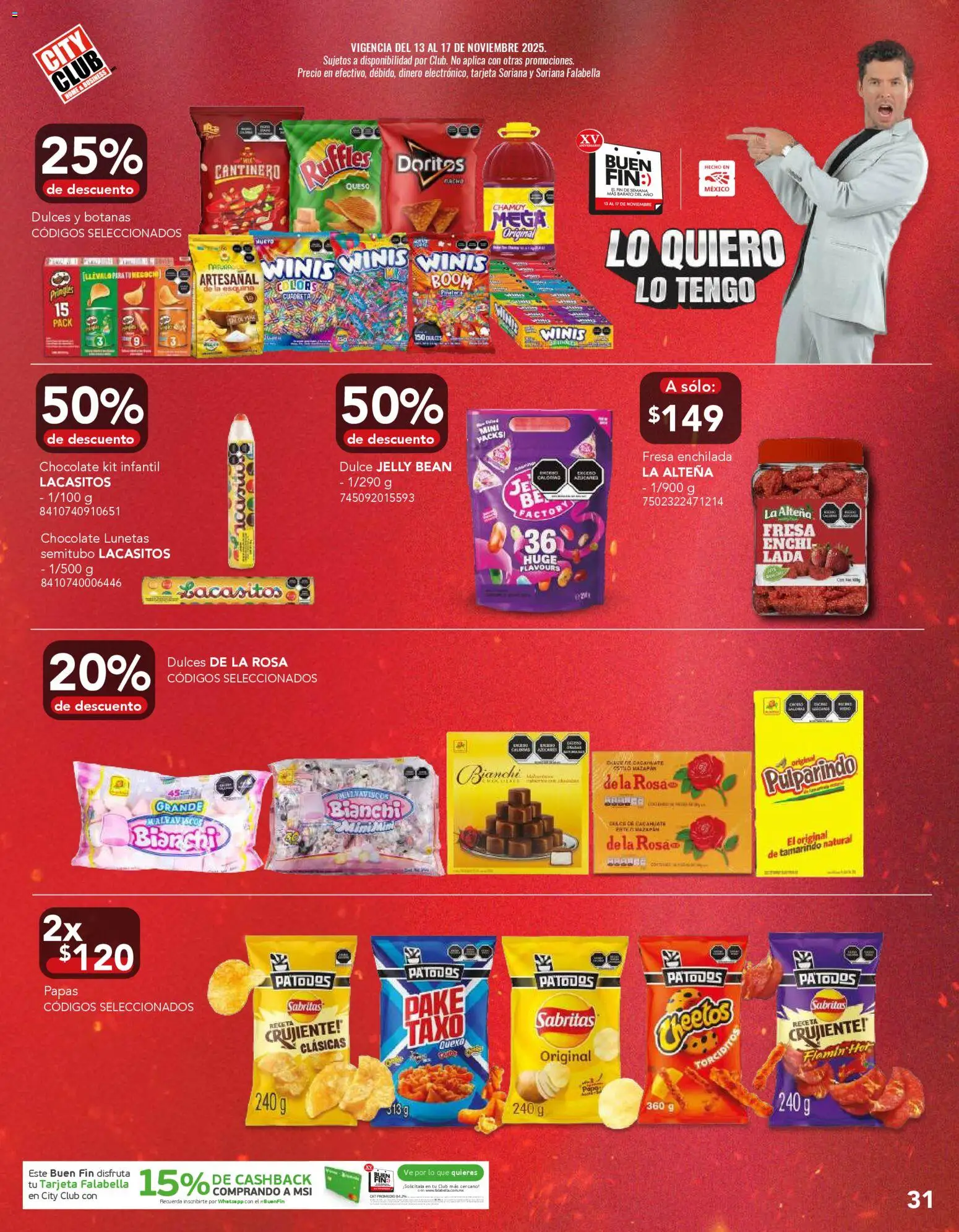 Nuevas ofertas de City Club válidas en toda la República Mexicana desde el 12.11.2025. ¡Encuentra las mejores ofertas en City Club Buen Fin! | Página: 31 | Productos: Fresa, Queso, Chocolate, Dulces