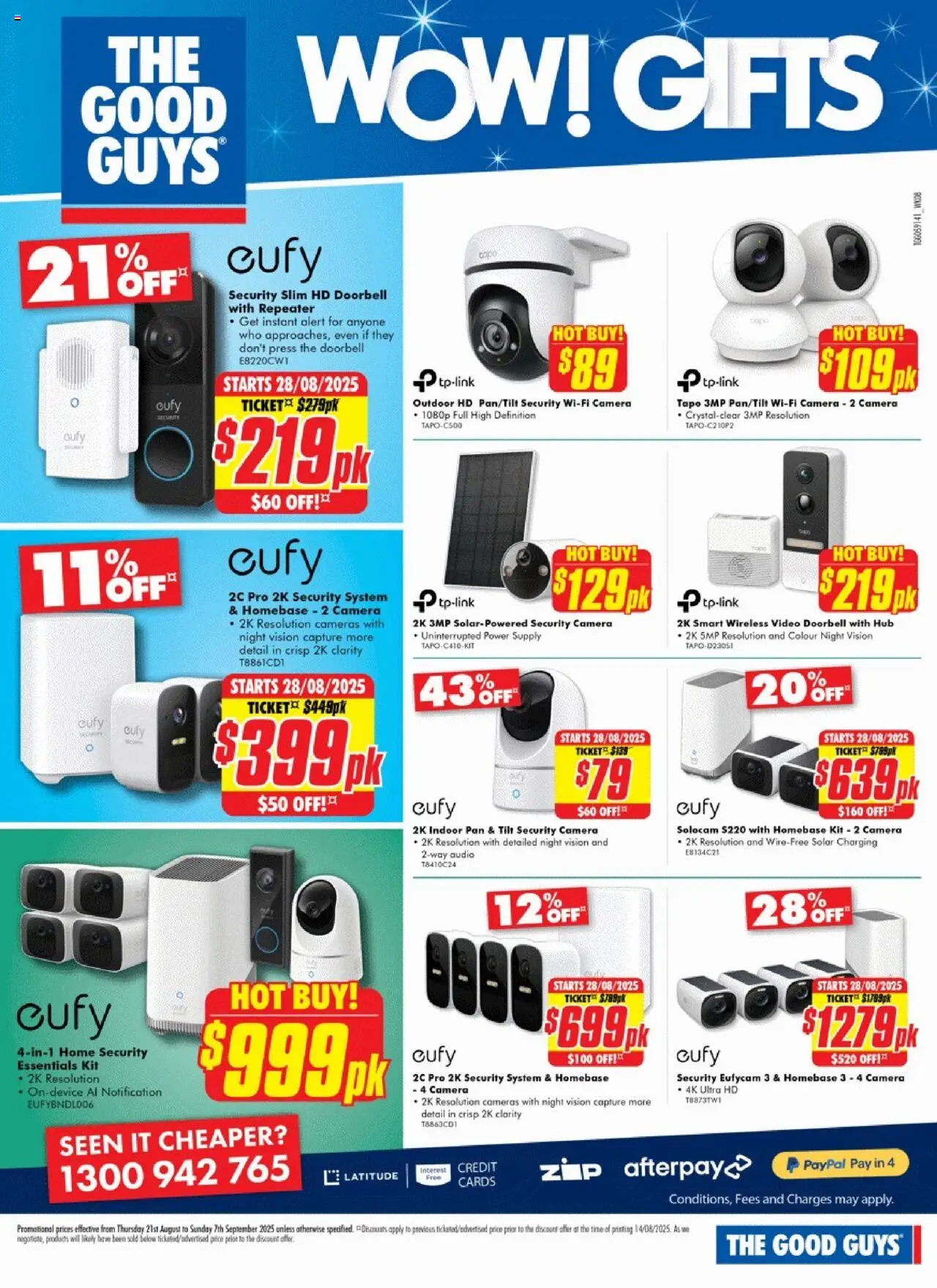 The Good Guys catalogue - valid from 21.08.2025 | Page: 12 | Products: Doorbell, Camera, Audio, Press