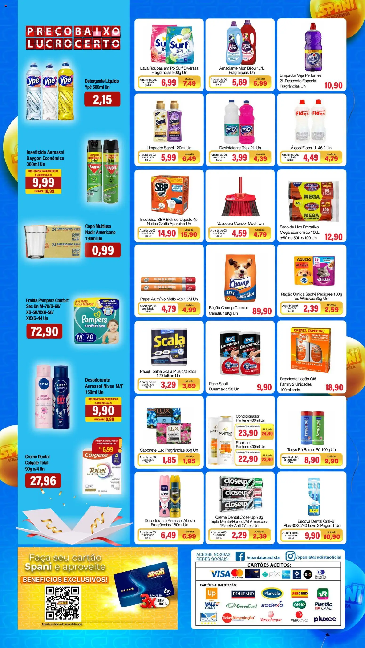Spani Atacadista Folheto - válido de 28.04.2026 | Página: 4 | Produtos: Fralda pampers, Pampers, Detergente, Carne