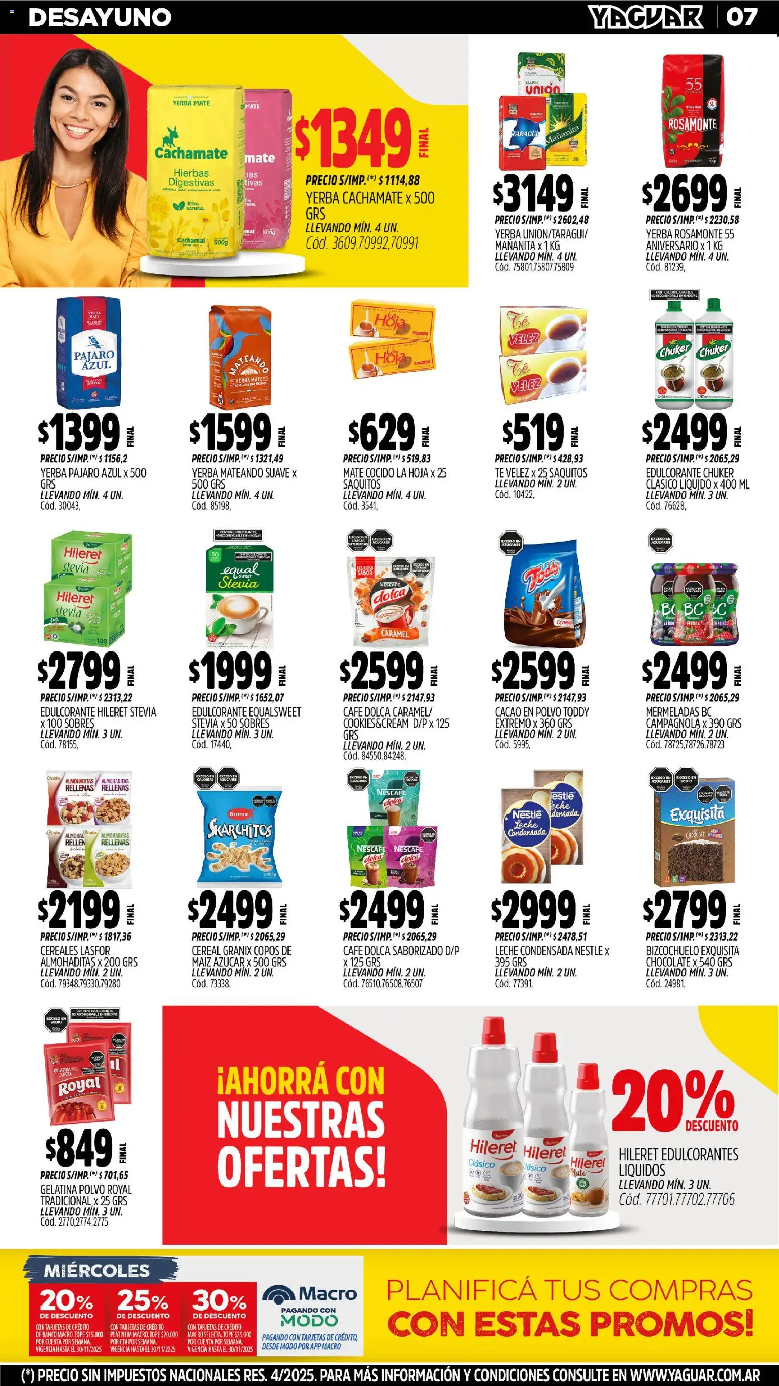 Yaguar - Jujuy │ válido desde el 17.11.2025 | Página: 7 | Productos: Yerba, Polvo, Té, Cereales