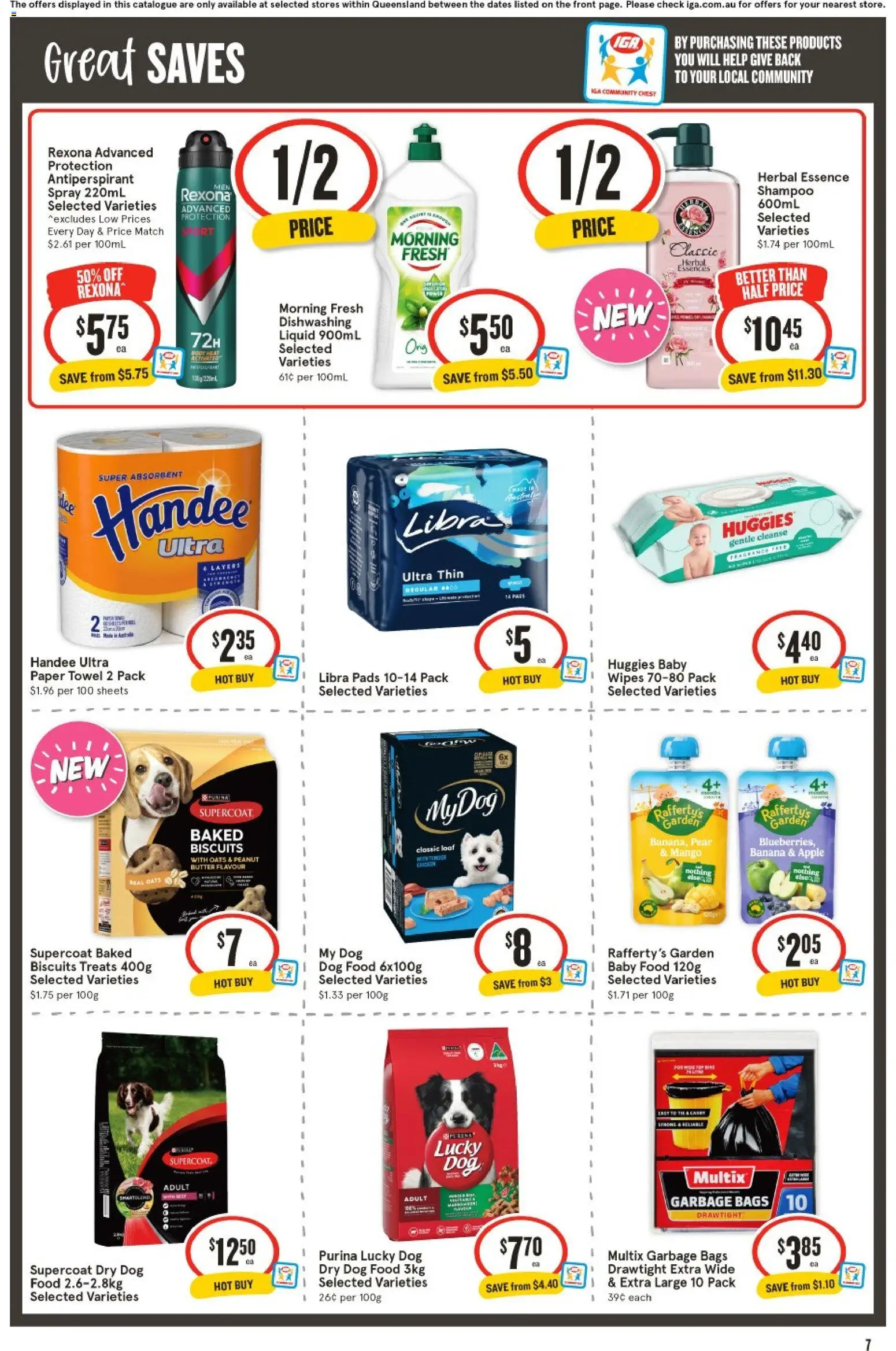 IGA catalogue - valid from 11.03.2026 | Page: 7 | Products: Shampoo, Meat, Antiperspirant, Baby food