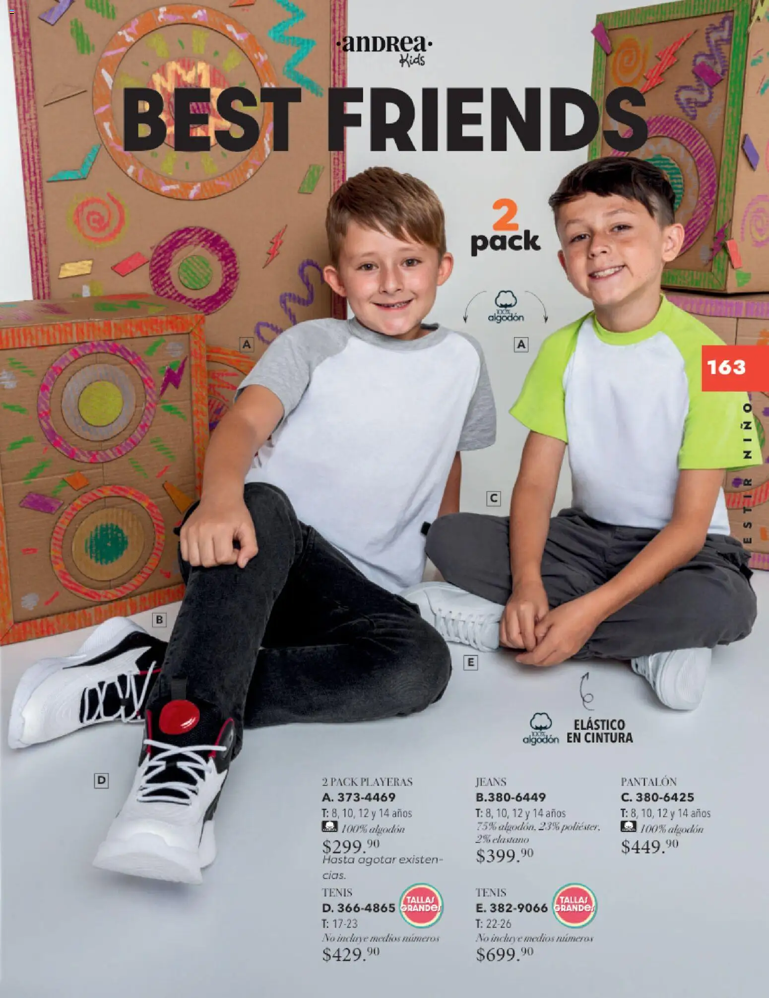 Nuevas ofertas de Andrea válidas en toda la República Mexicana desde el 26.11.2025. ¡Encuentra las mejores ofertas en Andrea catálogo Infantil Kids! | Página: 112 | Productos: Tenis, Algodón