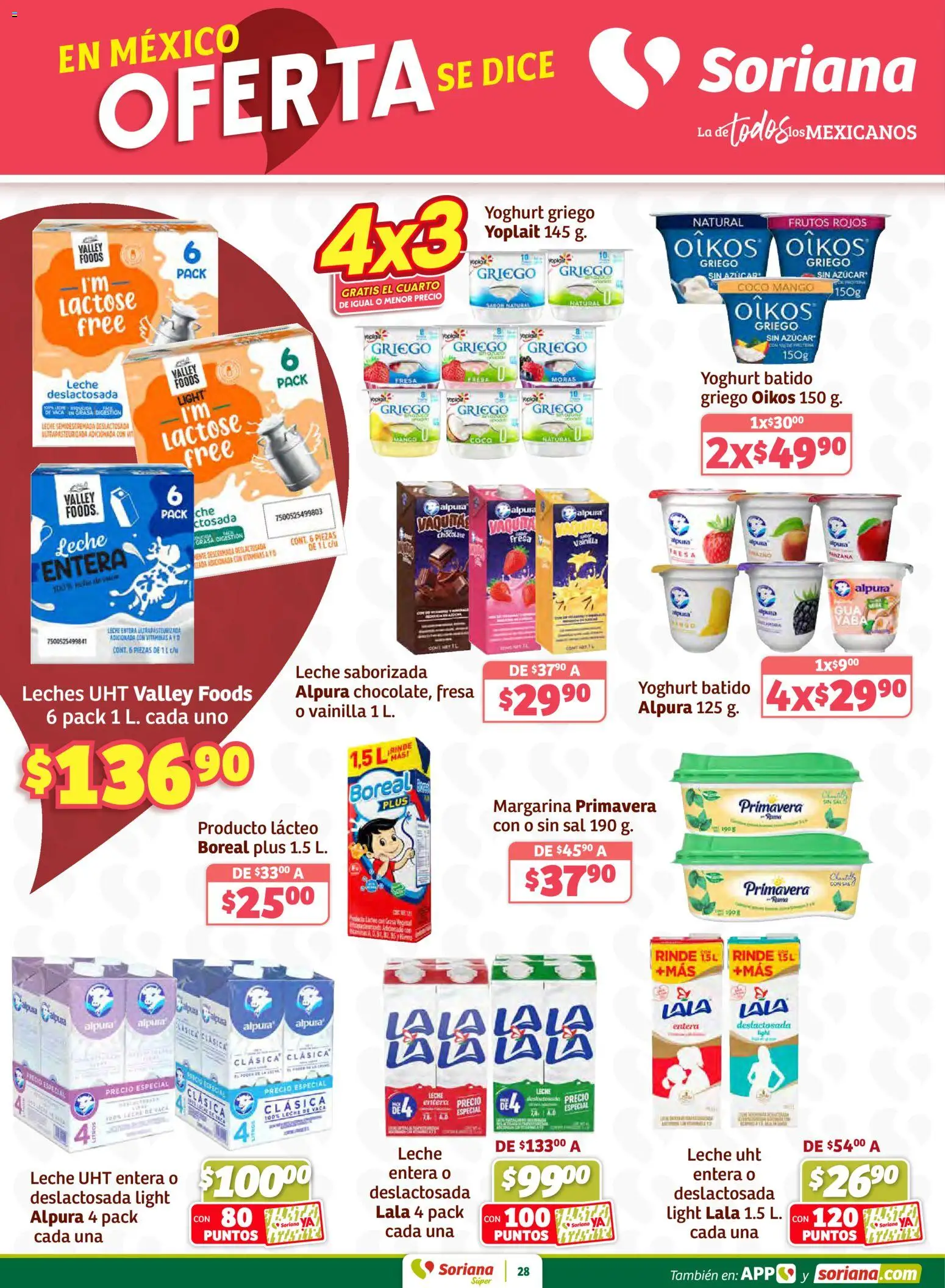 Nuevas ofertas de Soriana válidas en toda la República Mexicana desde el 30.01.2026. ¡Encuentra las mejores ofertas en Soriana - Preciazazaso Súper: BCS, Jal, Nay, Sin, Son! | Página: 28 | Productos: Fresa, Azúcar, Sal, Leche