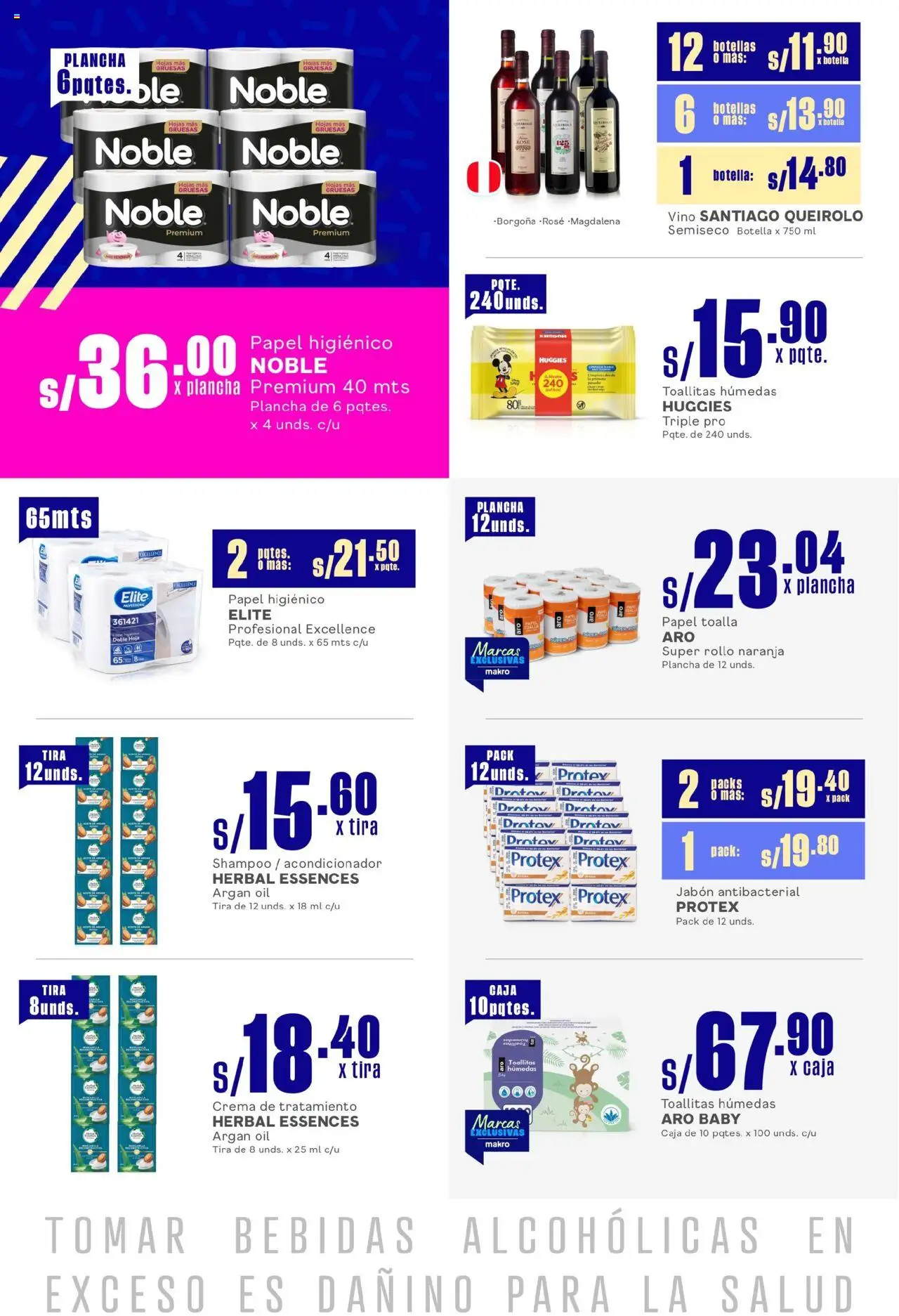 Catálogo Makro válido desde 14.08.2025 | Página: 6 | Productos: Acondicionador, Jabón, Toalla, Vino